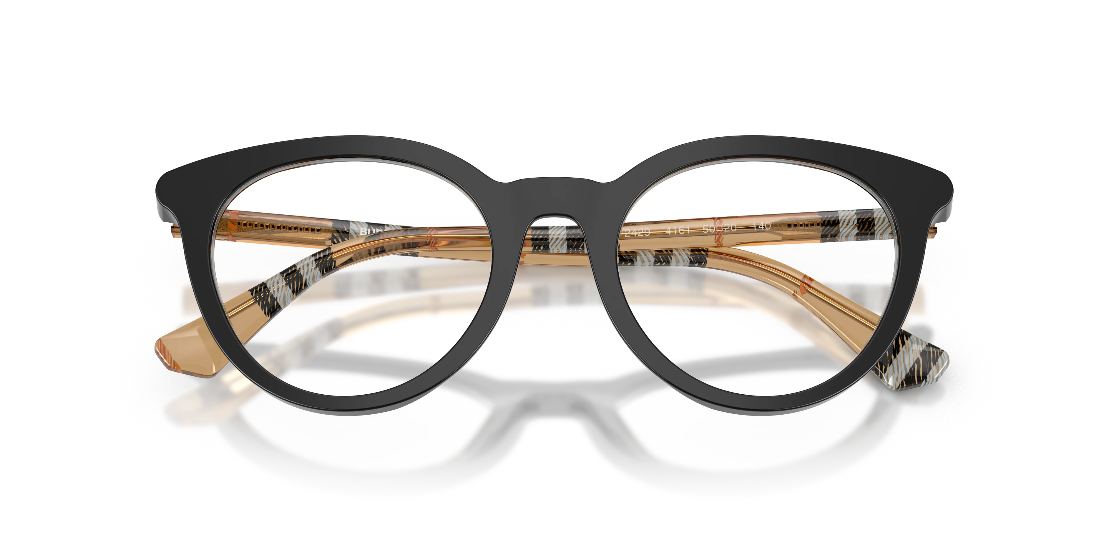 Burberry BE2429 4161 Montature da vista Acetato Nero Rotonda Normale - immagine 2