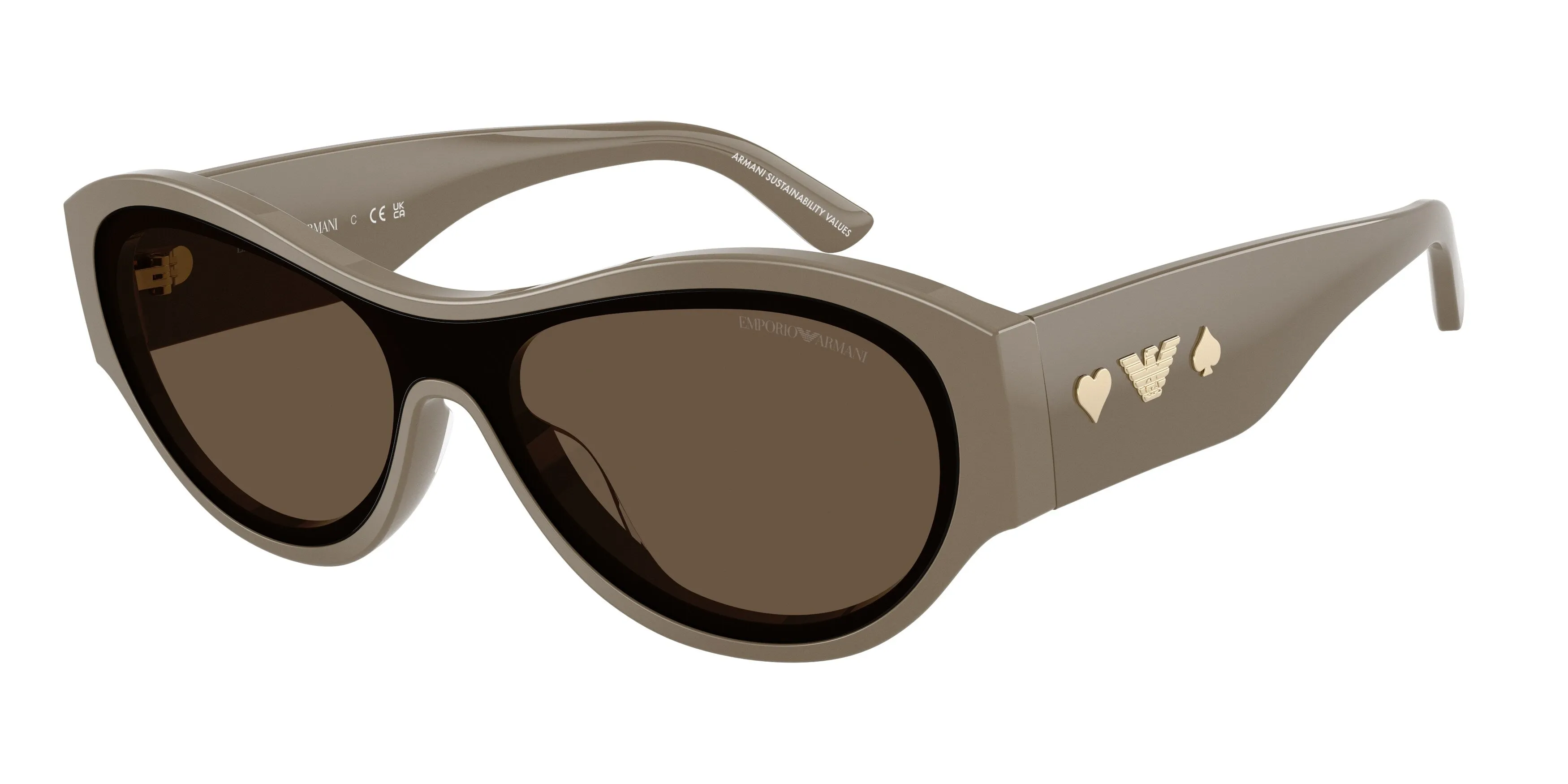 Emporio Armani EA4265U 634273 Occhiali da sole Acetato Marrone Marrone Geometrica Normale - immagine 1