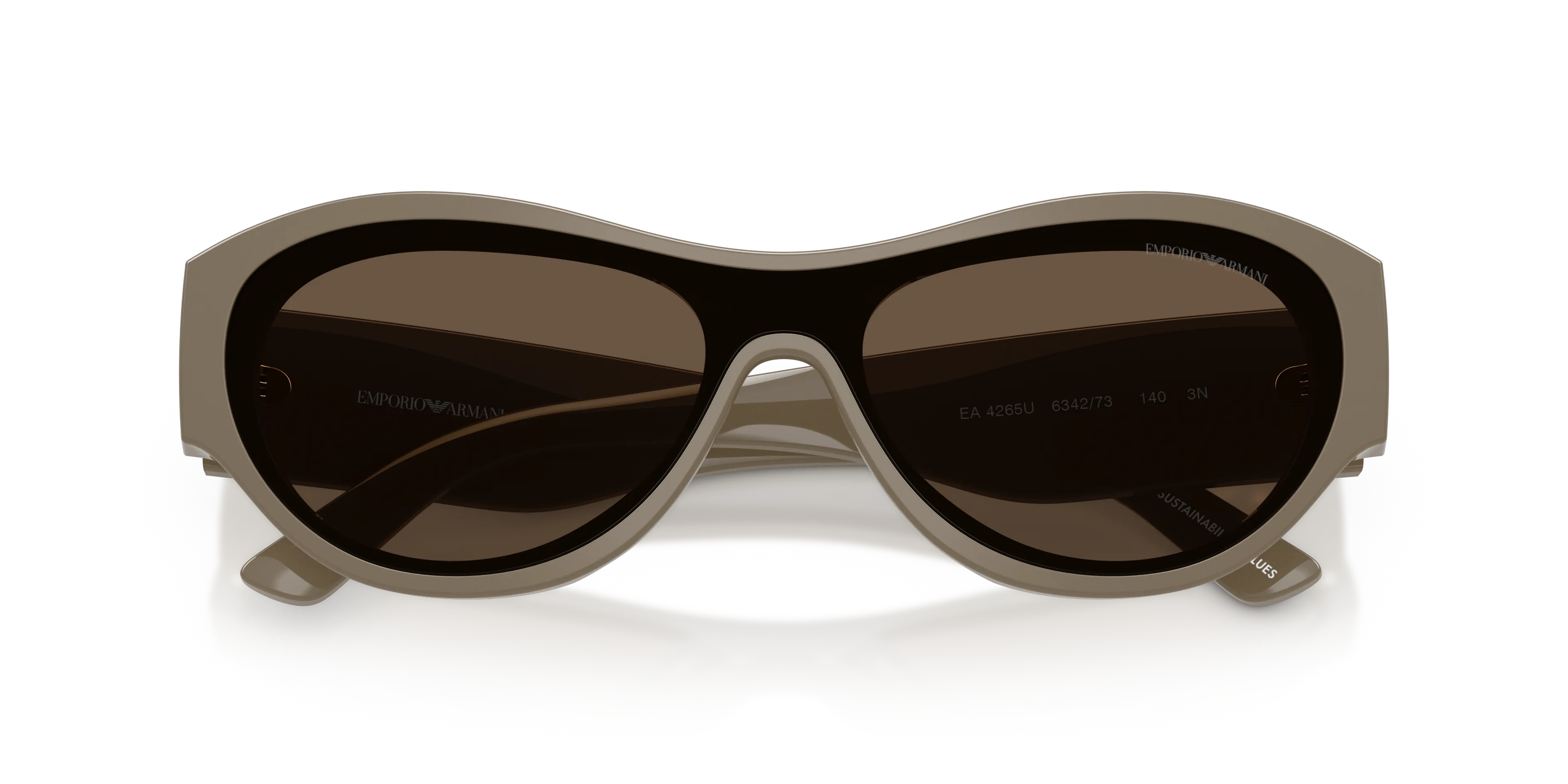 Emporio Armani EA4265U 634273 Occhiali da sole Acetato Marrone Marrone Geometrica Normale - immagine 2