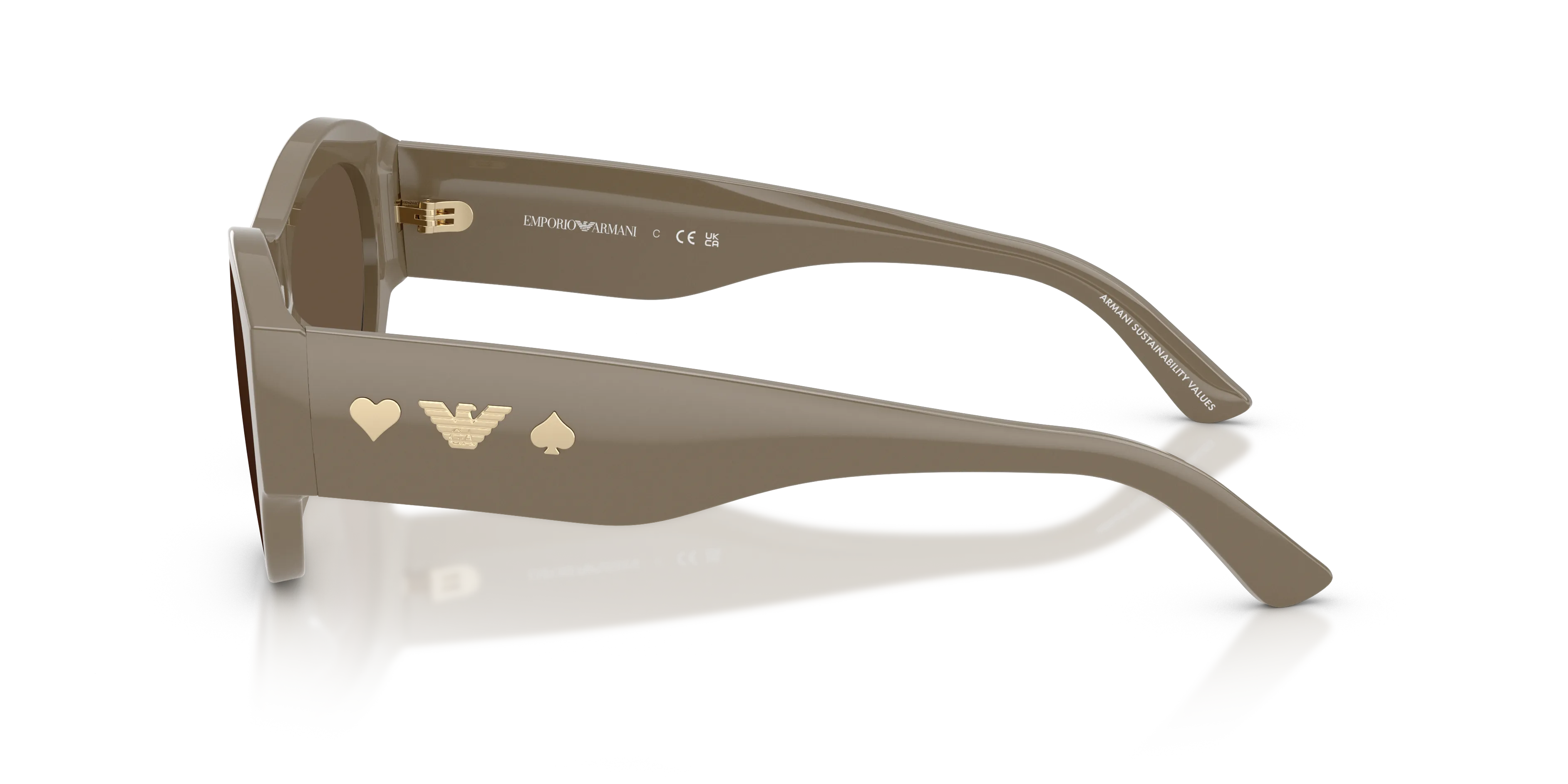 Emporio Armani EA4265U 634273 Occhiali da sole Acetato Marrone Marrone Geometrica Normale - immagine 4