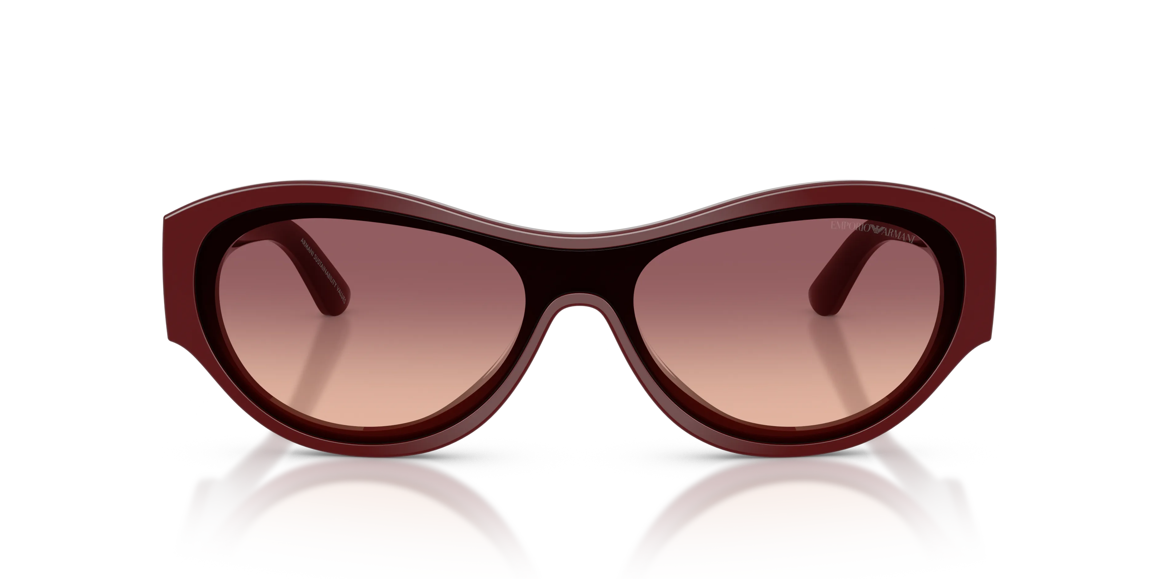 Emporio Armani EA4265U 63238D Occhiali da sole Acetato Bordeaux Rosa Geometrica Normale Sfumato - immagine 3