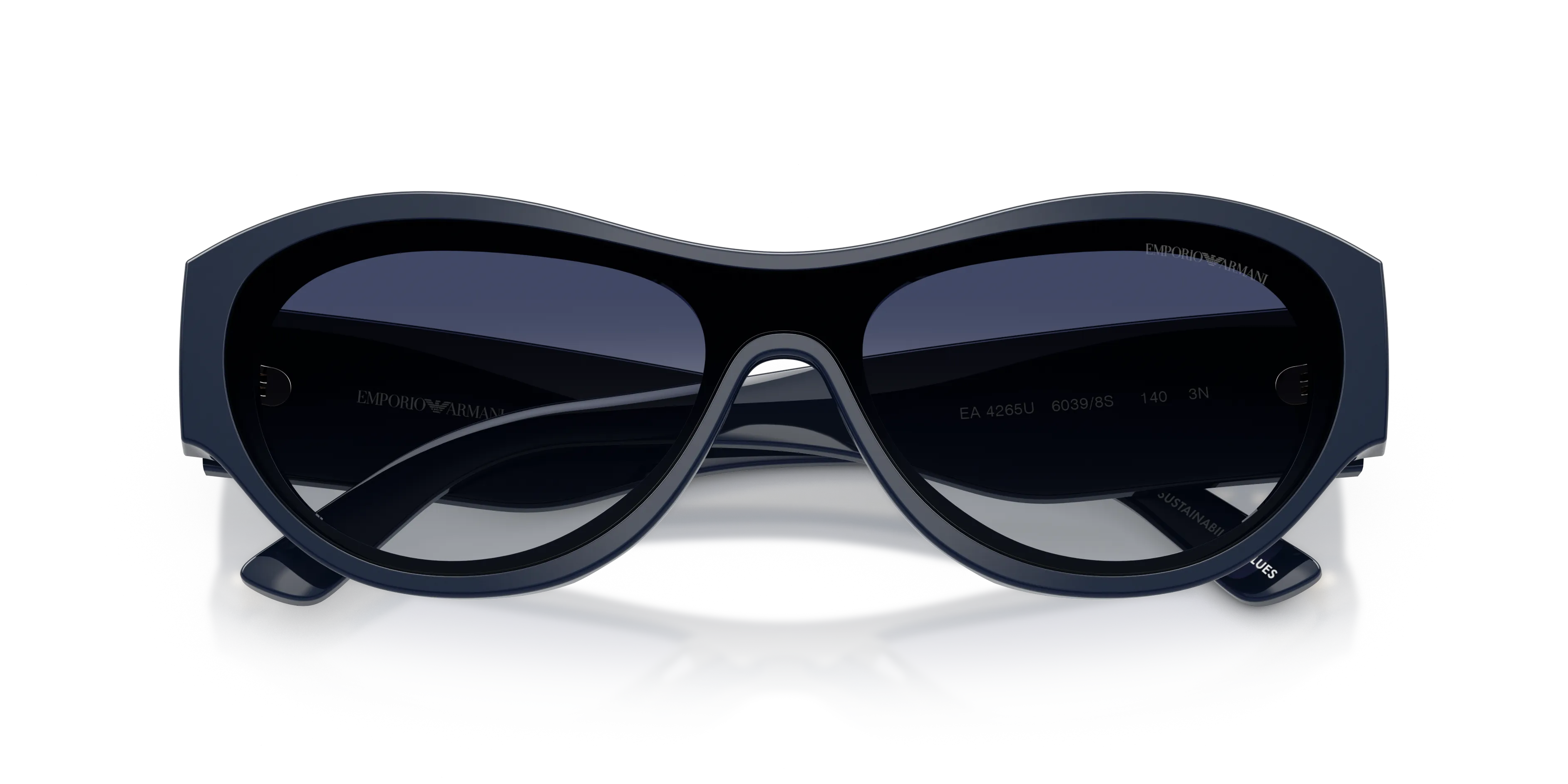 Emporio Armani EA4265U 60398S Occhiali da sole Acetato Blu Geometrica Normale Sfumato - immagine 2