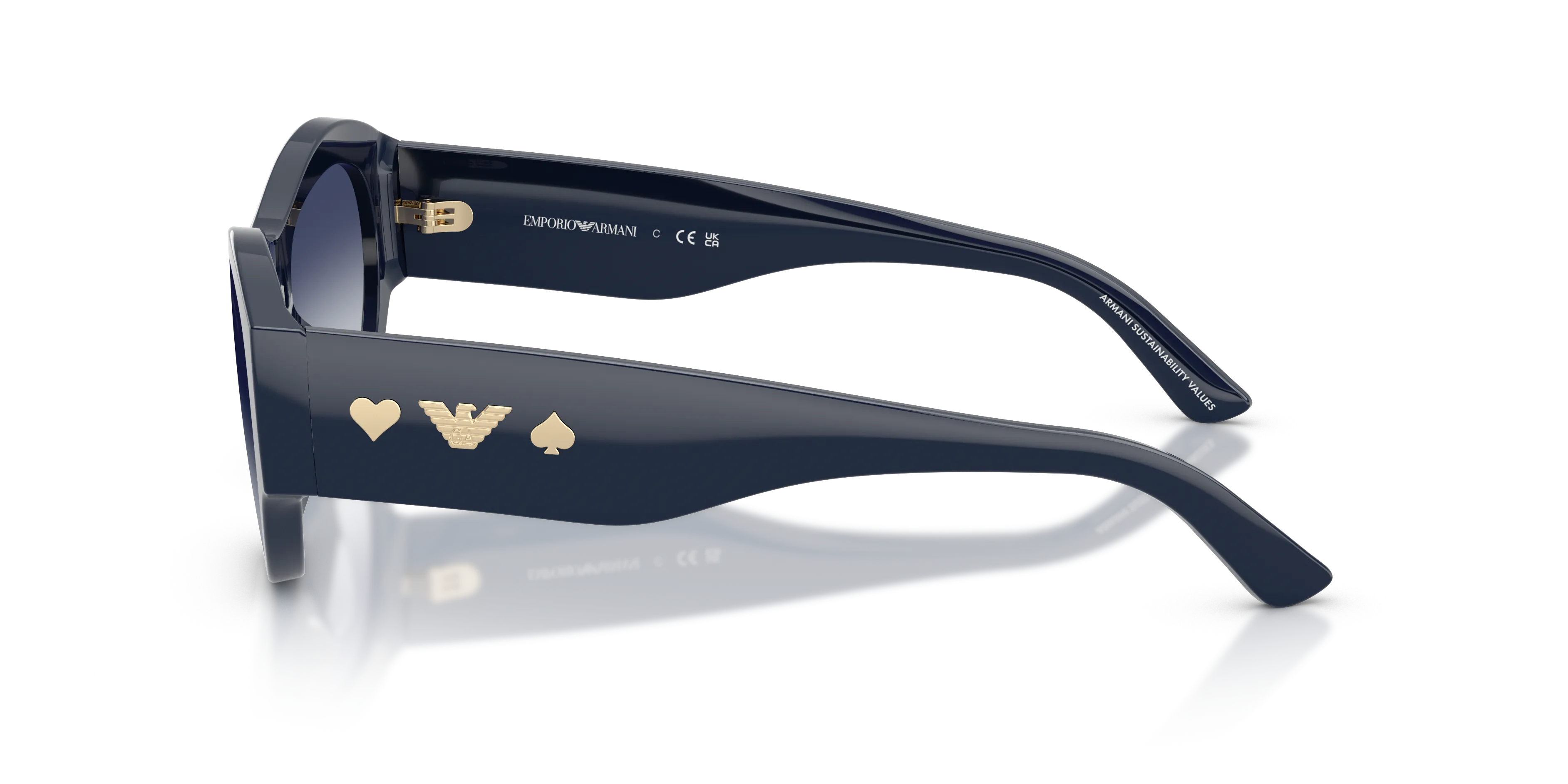 Emporio Armani EA4265U 60398S Occhiali da sole Acetato Blu Geometrica Normale Sfumato - immagine 4