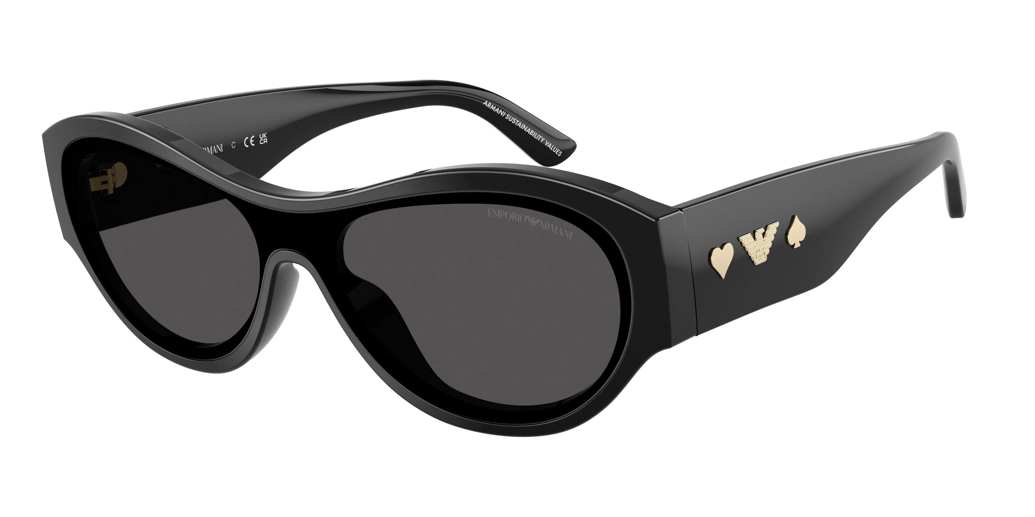 Emporio Armani EA4265U 501787 Occhiali da sole Acetato Nero Grigio Geometrica Normale - immagine 1