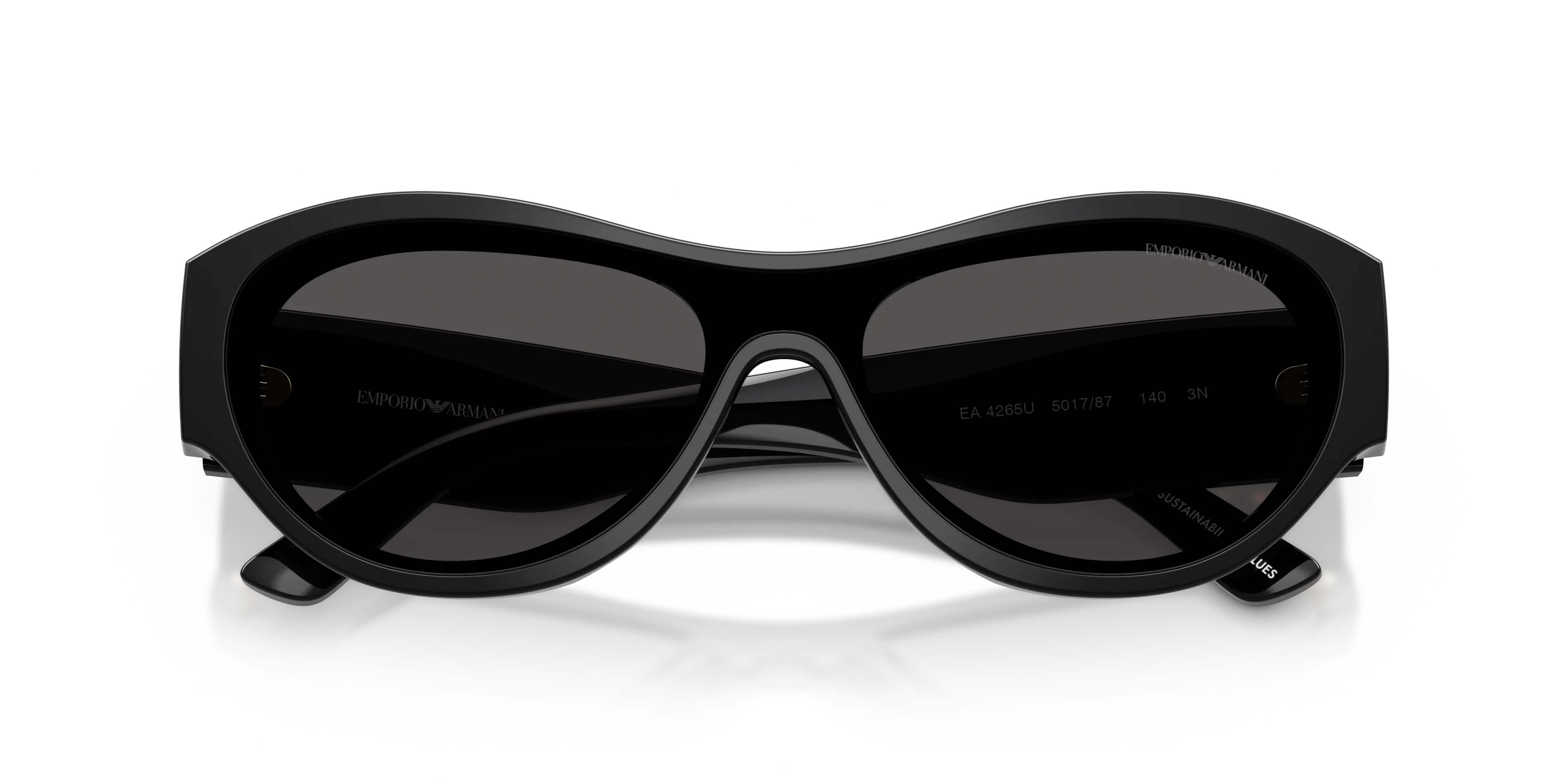 Emporio Armani EA4265U 501787 Occhiali da sole Acetato Nero Grigio Geometrica Normale - immagine 2