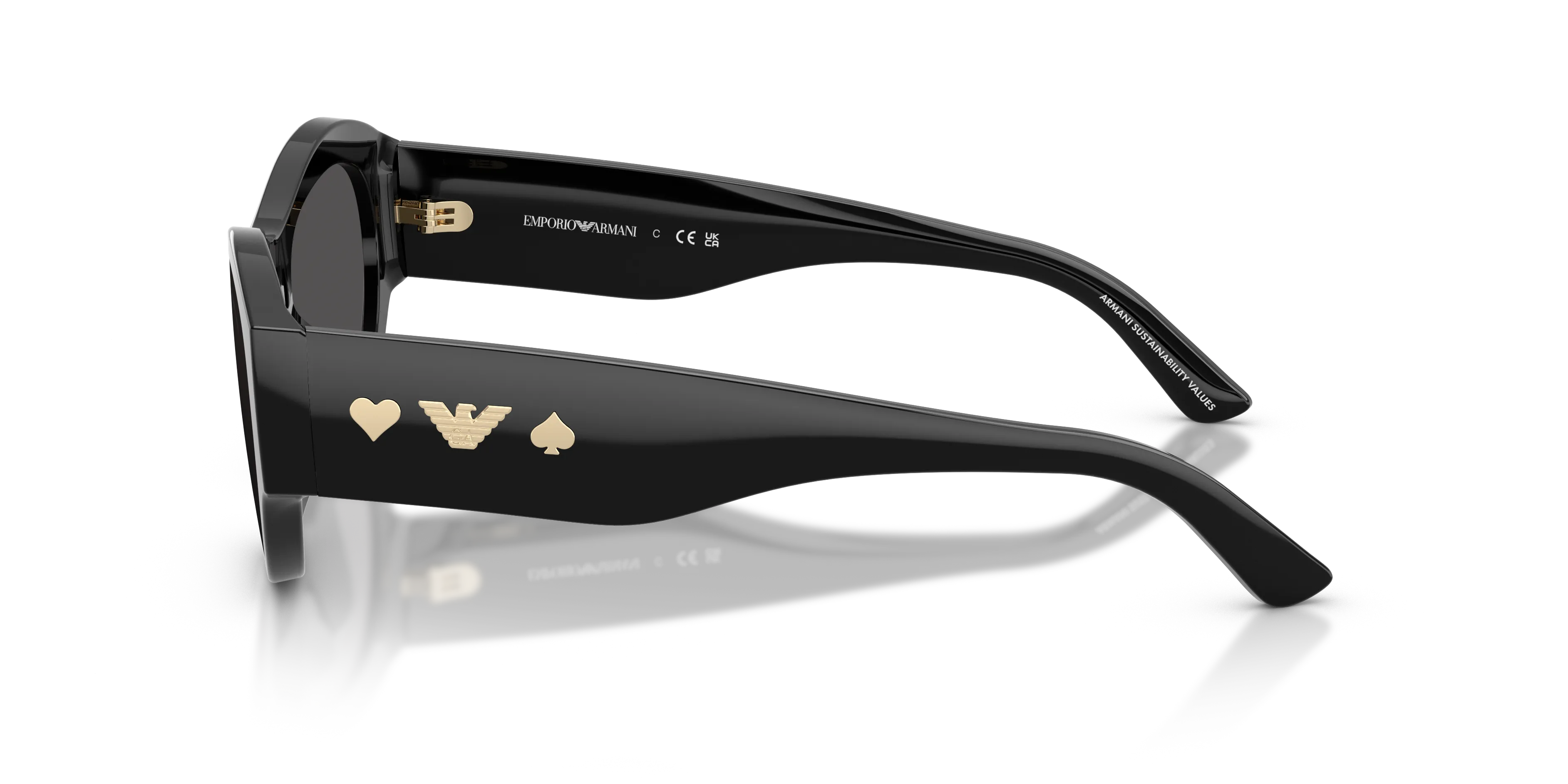 Emporio Armani EA4265U 501787 Occhiali da sole Acetato Nero Grigio Geometrica Normale - immagine 4