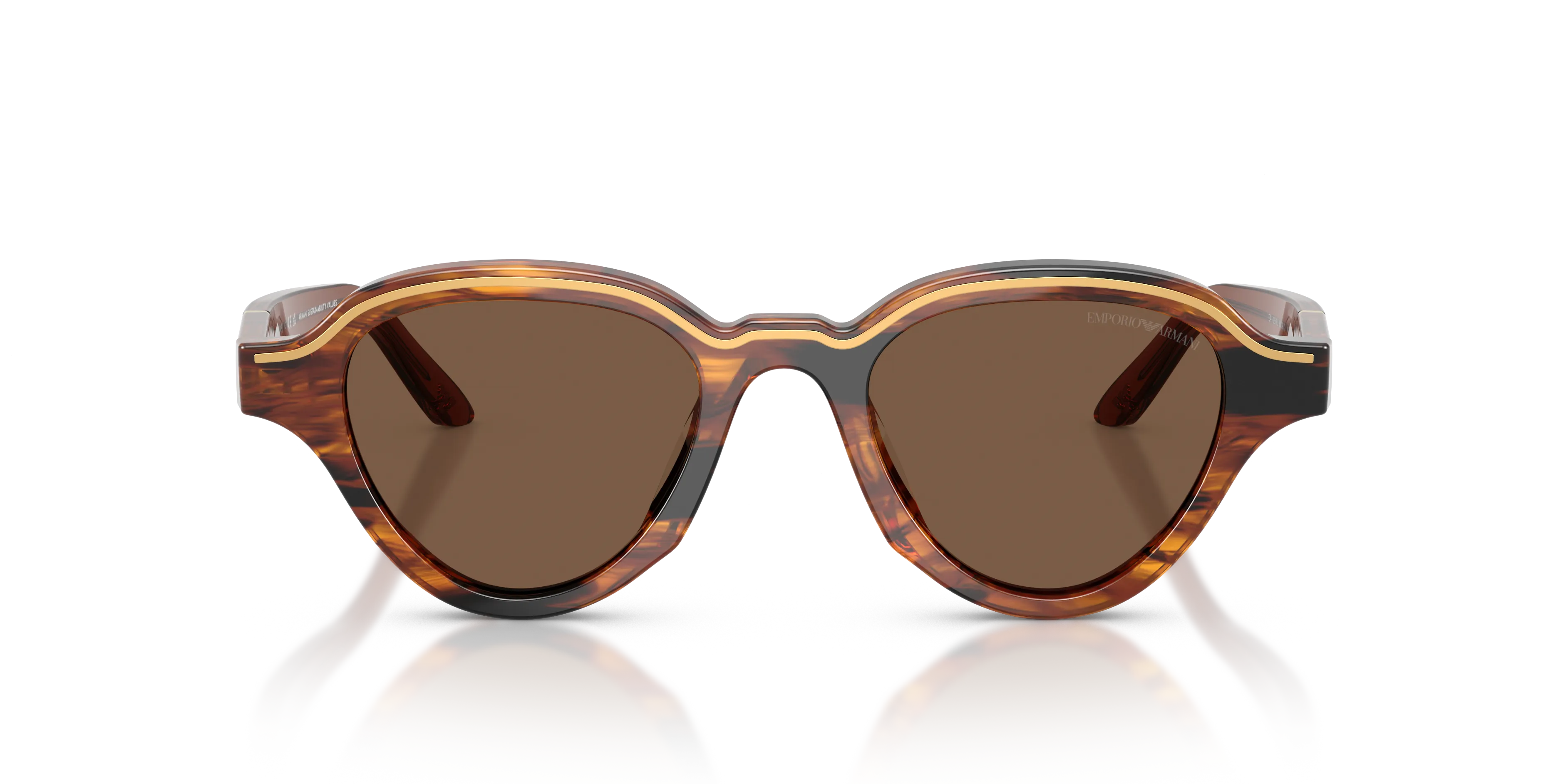 Emporio Armani EA4264U 633973 Occhiali da sole Acetato Marrone Marrone Geometrica Normale - immagine 3
