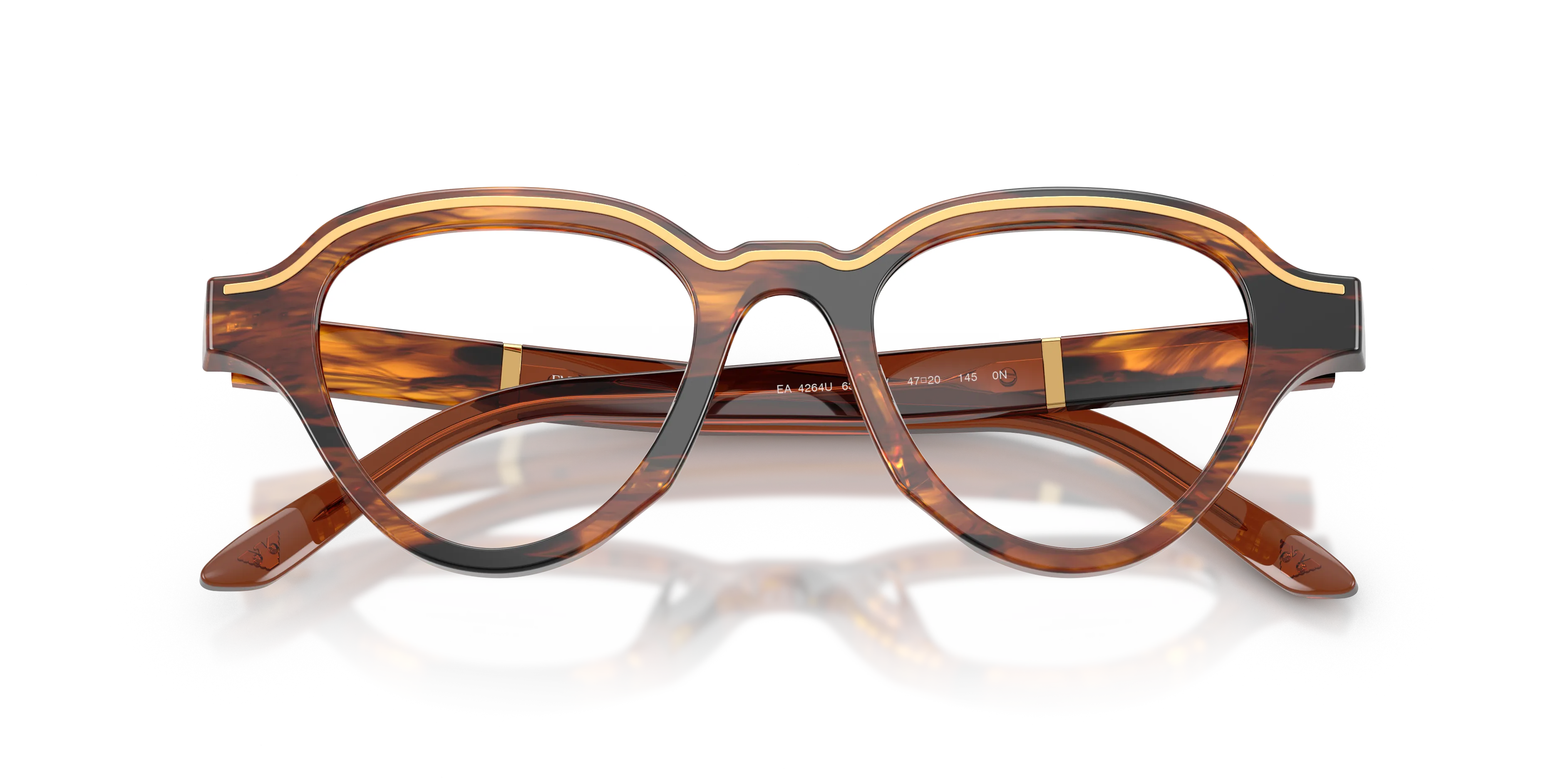 Emporio Armani EA4264U 63391W Occhiali da sole Acetato Marrone Trasparente Geometrica Normale - immagine 2