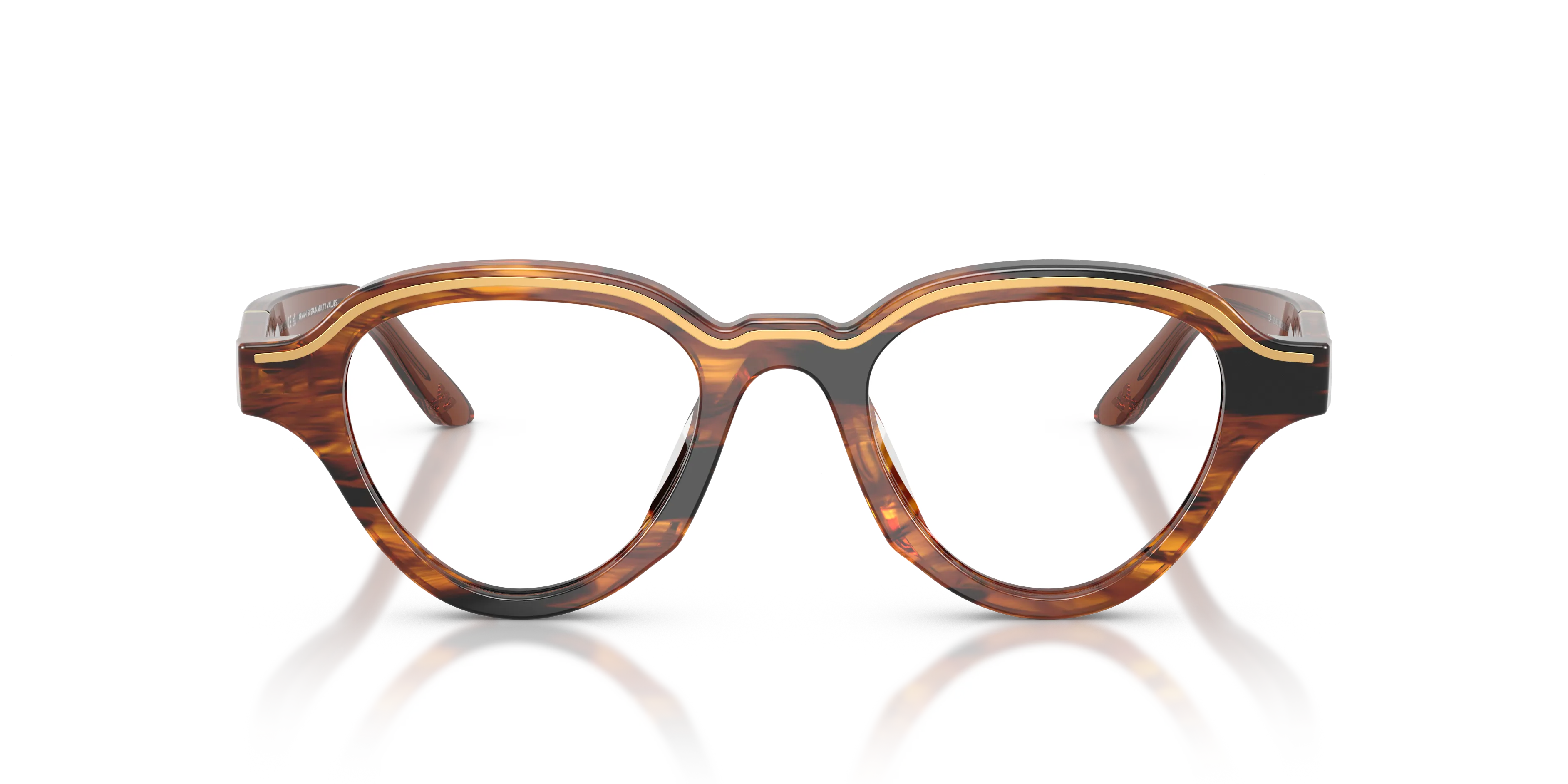 Emporio Armani EA4264U 63391W Occhiali da sole Acetato Marrone Trasparente Geometrica Normale - immagine 3