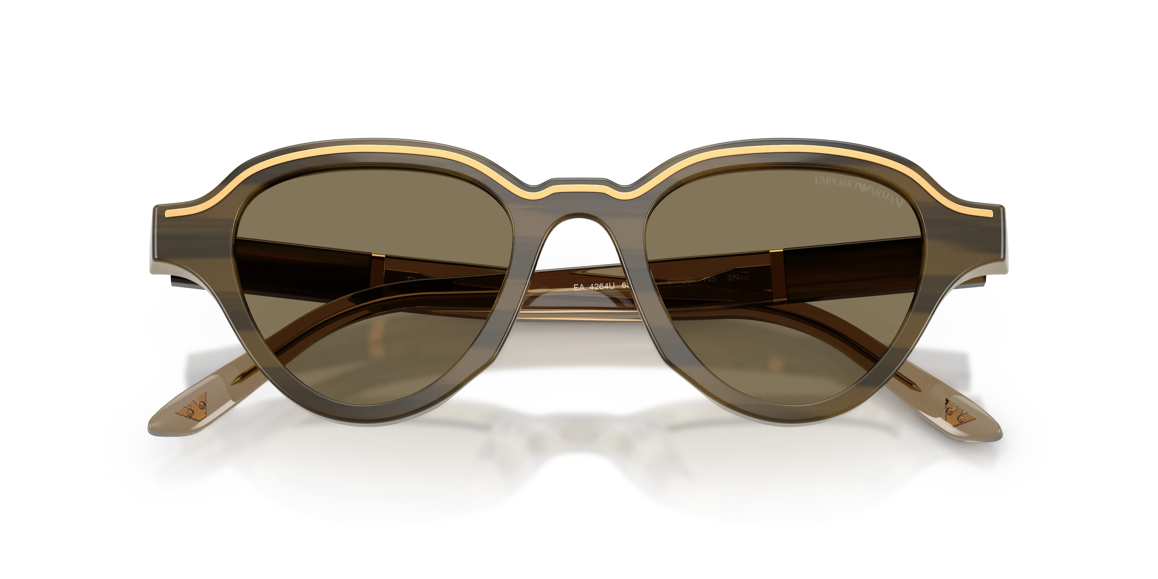 Emporio Armani EA4264U 633873 Occhiali da sole Acetato Marrone Marrone Geometrica Normale - immagine 2