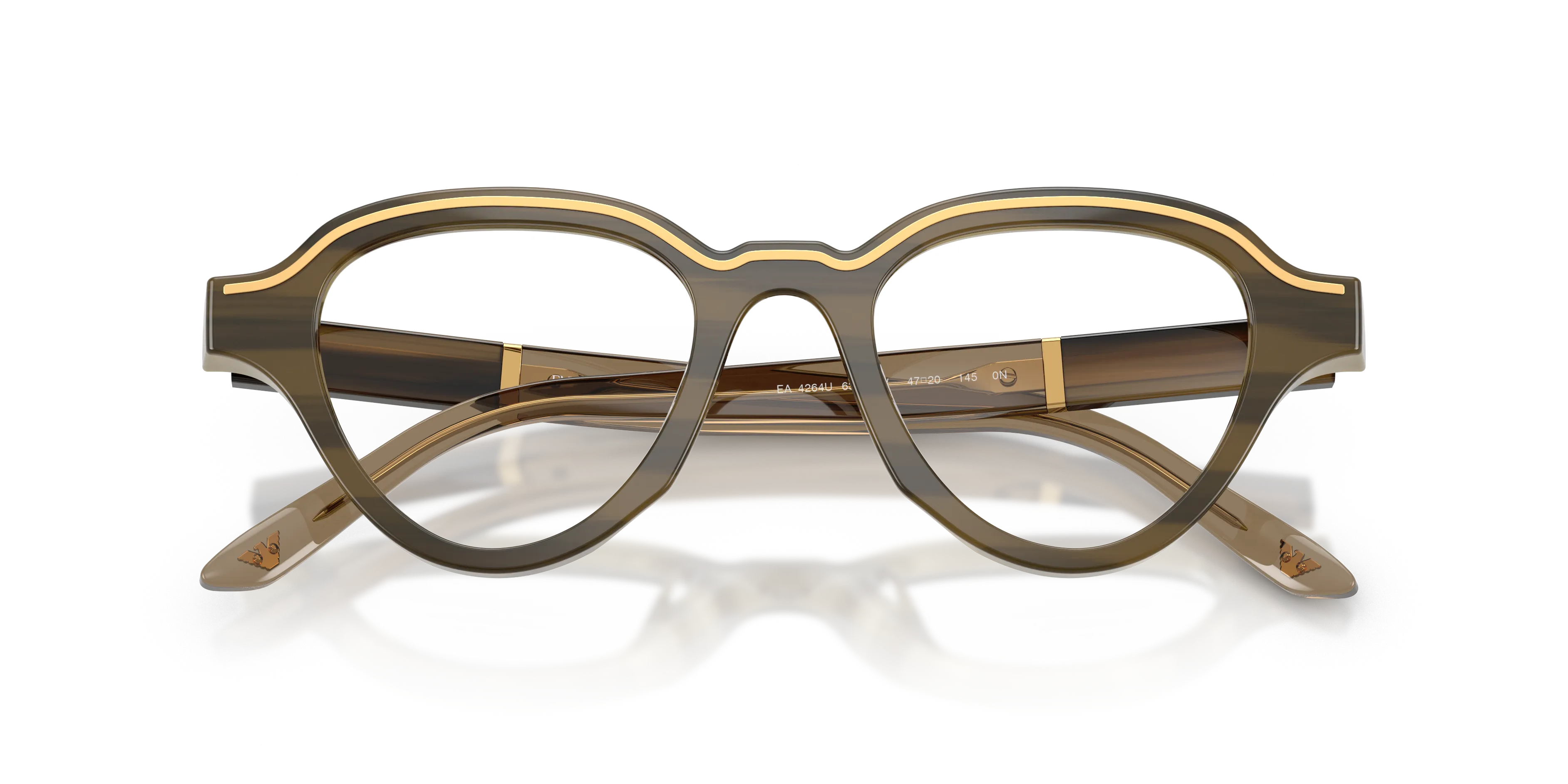 Emporio Armani EA4264U 63381W Occhiali da sole Acetato Marrone Trasparente Geometrica Normale - immagine 2