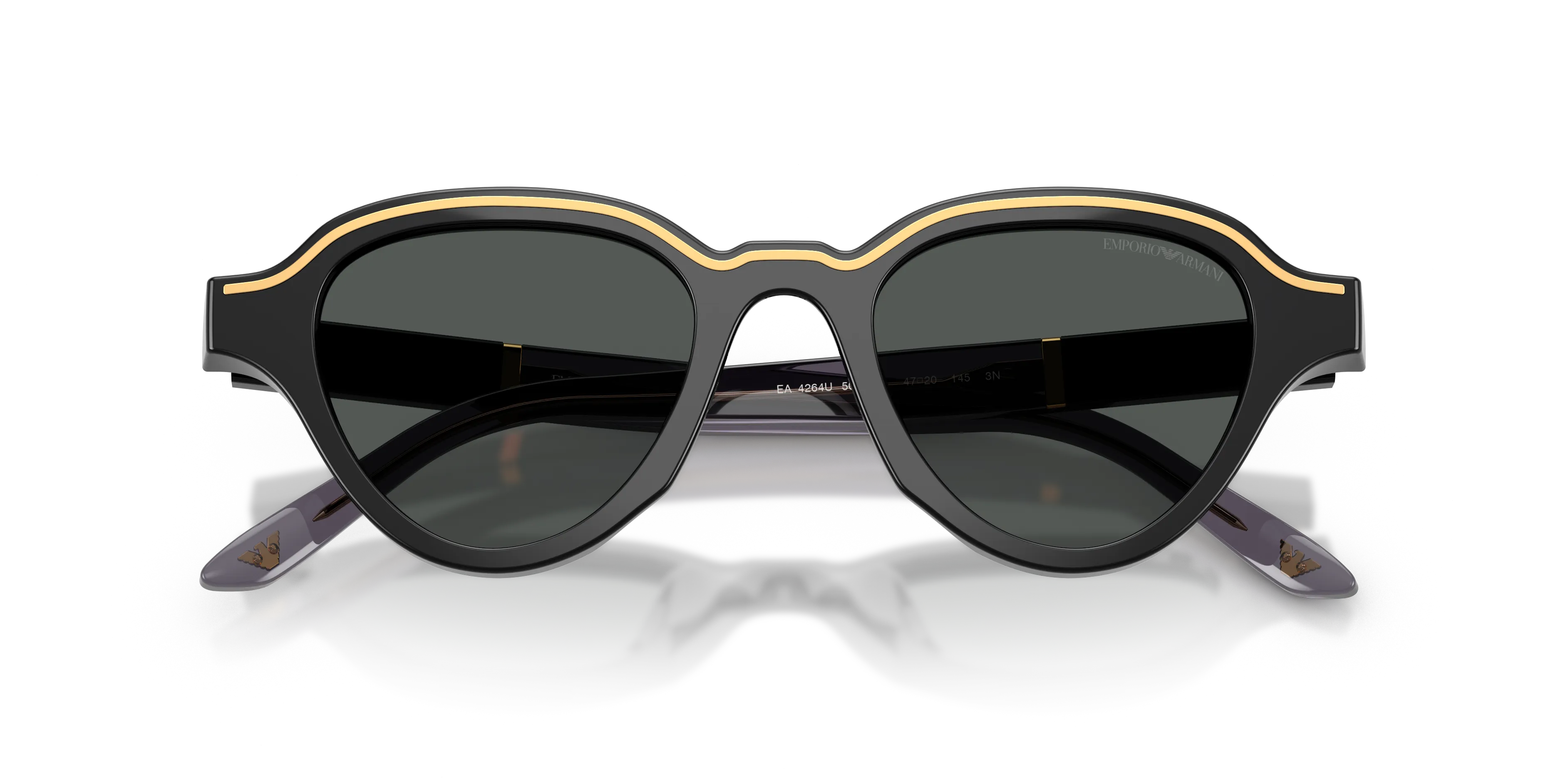 Emporio Armani EA4264U 501787 Occhiali da sole Acetato Nero Grigio Geometrica Normale - immagine 2