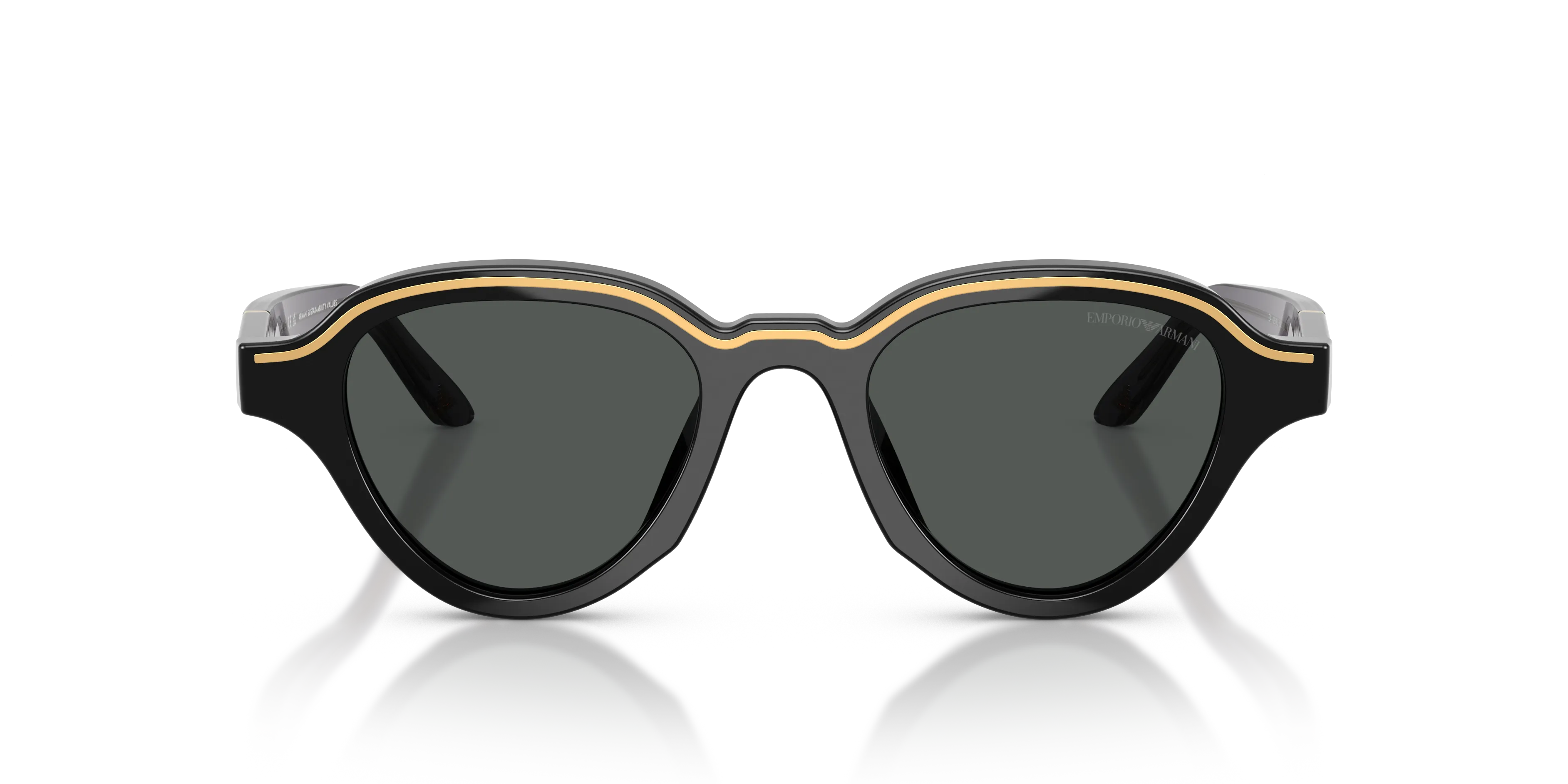 Emporio Armani EA4264U 501787 Occhiali da sole Acetato Nero Grigio Geometrica Normale - immagine 3