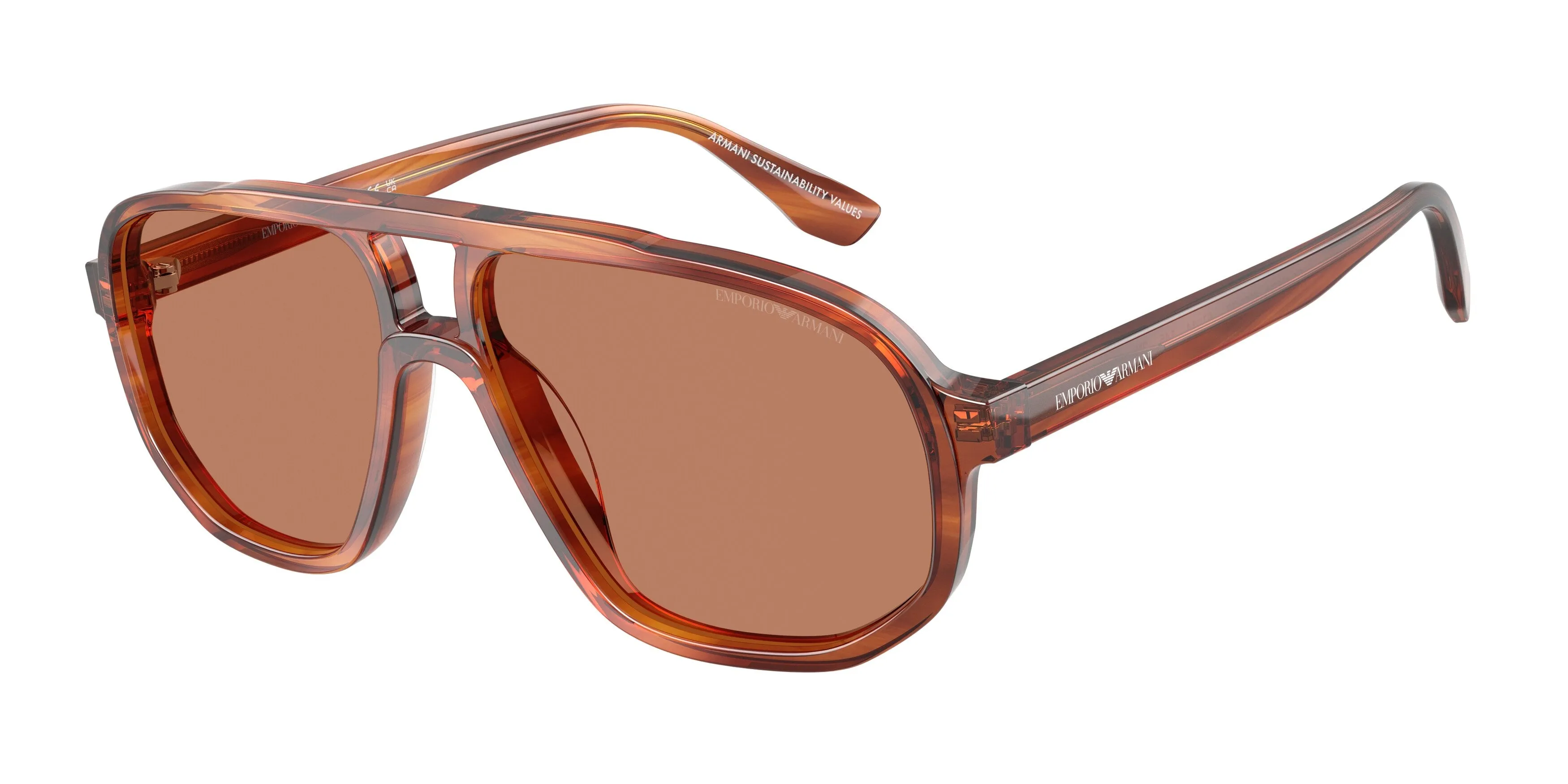 Emporio Armani EA4263U 632973 Occhiali da sole Acetato Marrone Marrone Pilot Normale - immagine 1