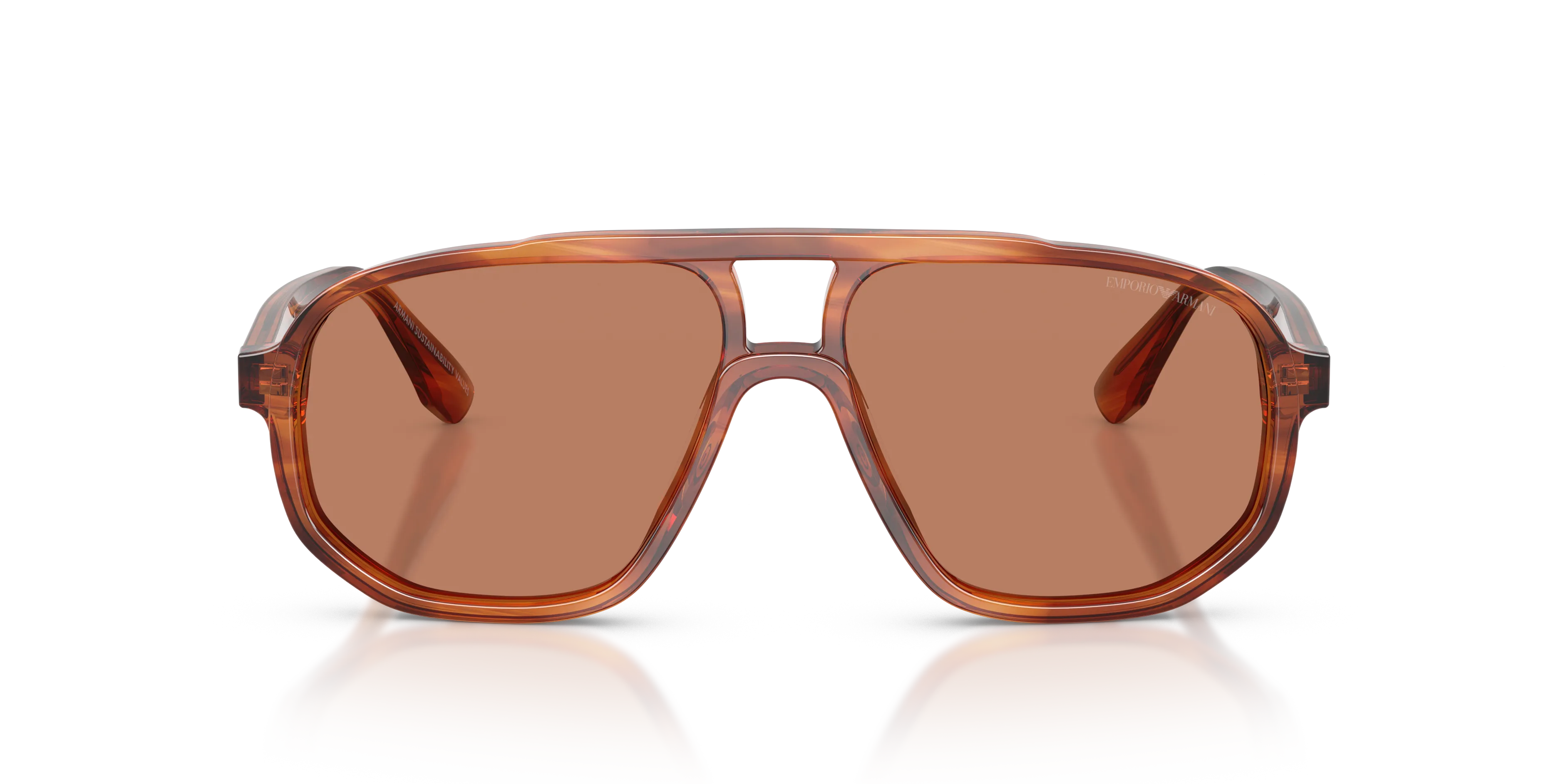 Emporio Armani EA4263U 632973 Occhiali da sole Acetato Marrone Marrone Pilot Normale - immagine 3