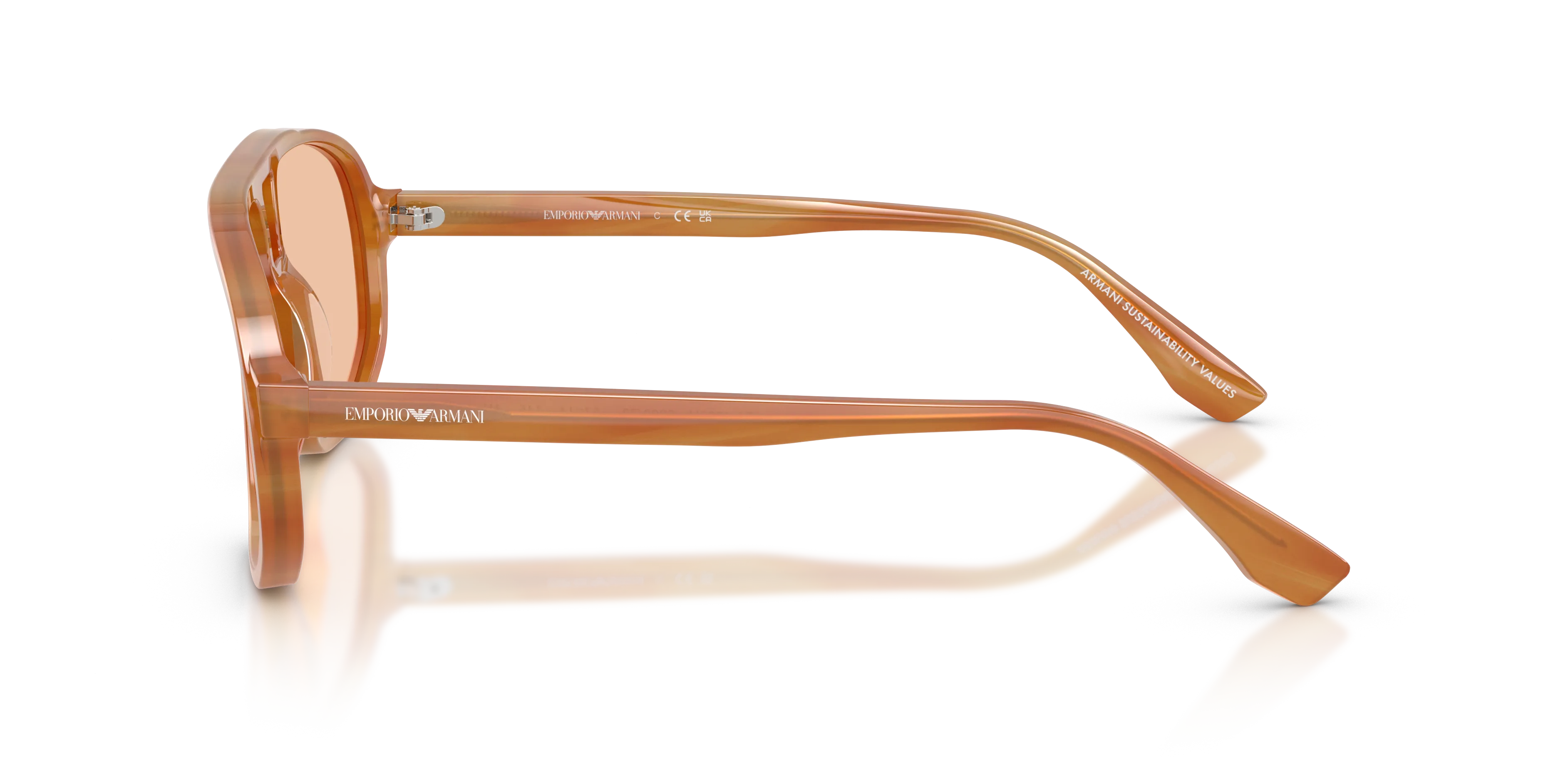 Emporio Armani EA4263U 632873 Occhiali da sole Acetato Marrone Marrone Pilot Normale - immagine 4