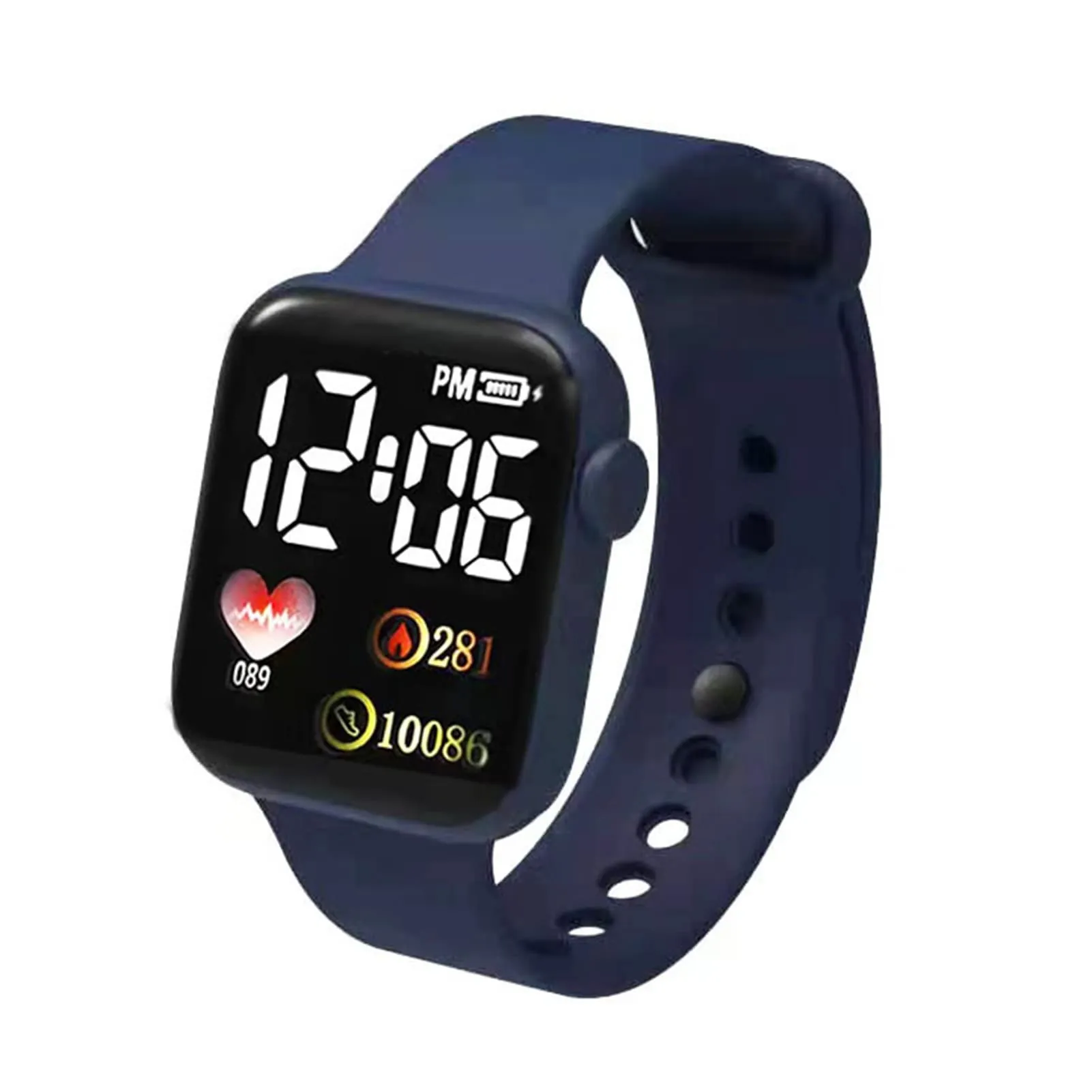 Ulafbwur Orologio Numerico Elettronico Con Quadrante Quadrato Luminoso Non Impermeabile Regolabile Confortevole Ora Precisa Con Stampa Del Cuore Bambini LED Numerico Sport Orologio Da Polso Digitale - immagine 5