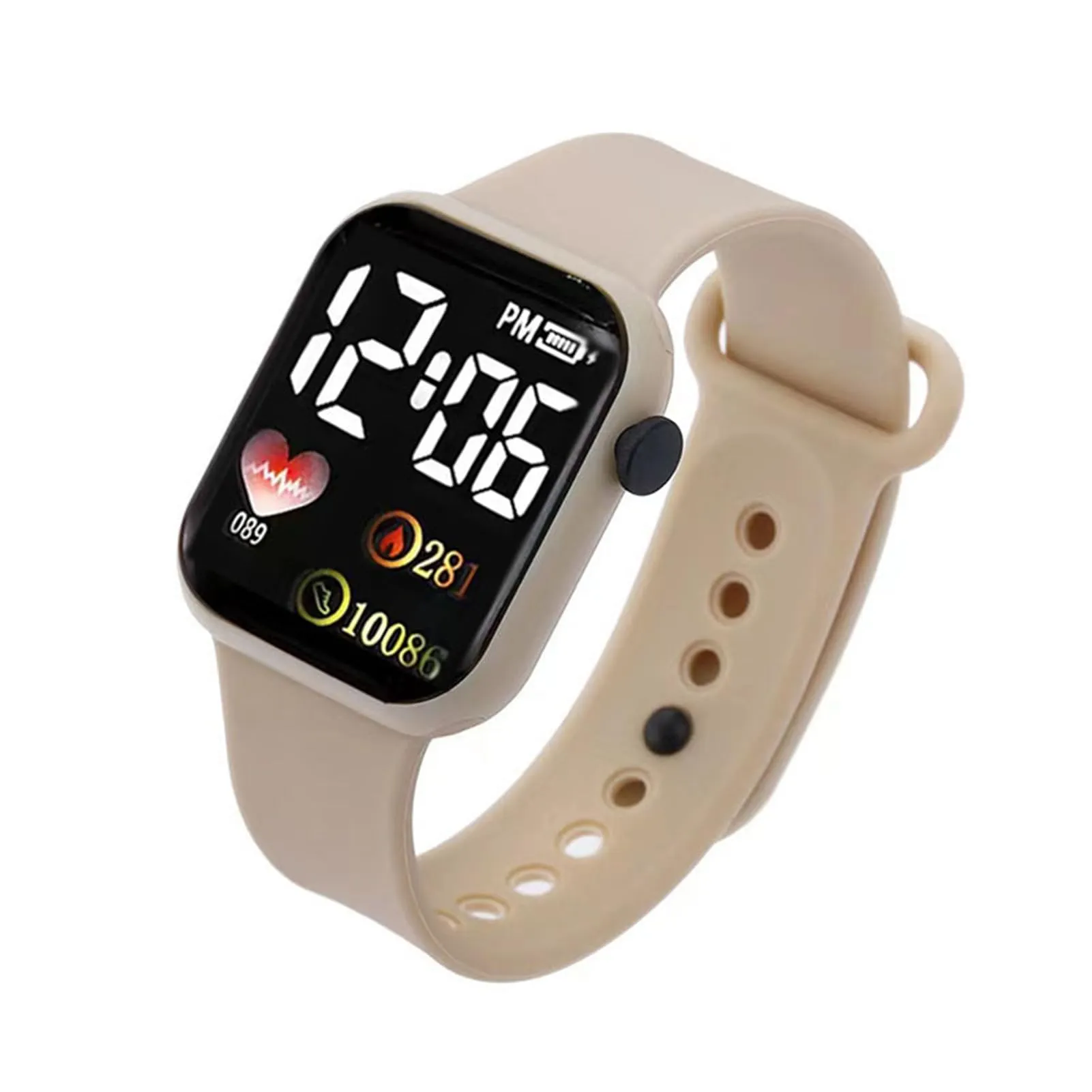 Ulafbwur Orologio Numerico Elettronico Con Quadrante Quadrato Luminoso Non Impermeabile Regolabile Confortevole Ora Precisa Con Stampa Del Cuore Bambini LED Numerico Sport Orologio Da Polso Digitale - immagine 7