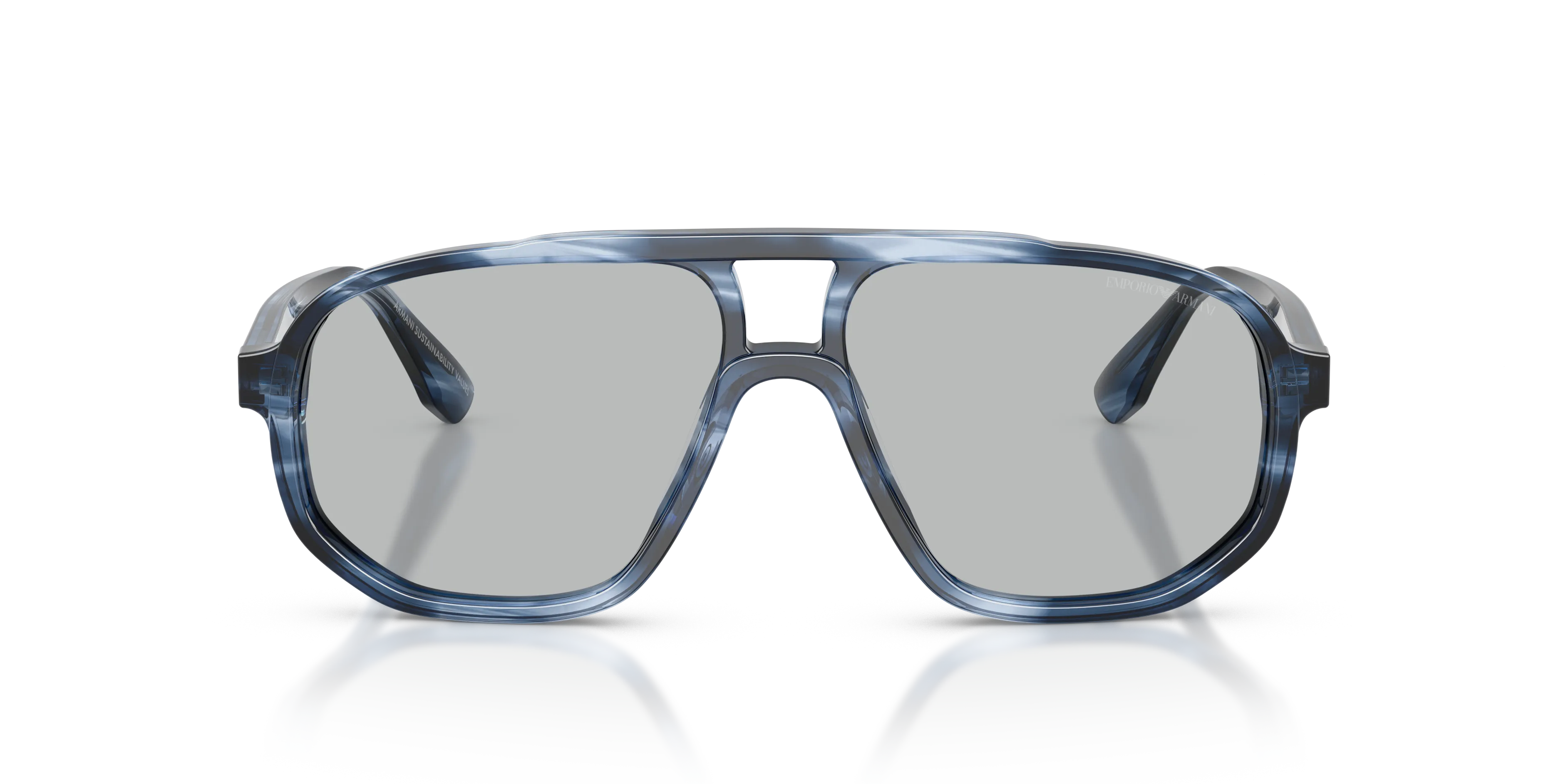 Emporio Armani EA4263U 632787 Occhiali da sole Acetato Blu Grigio Pilot Normale - immagine 3