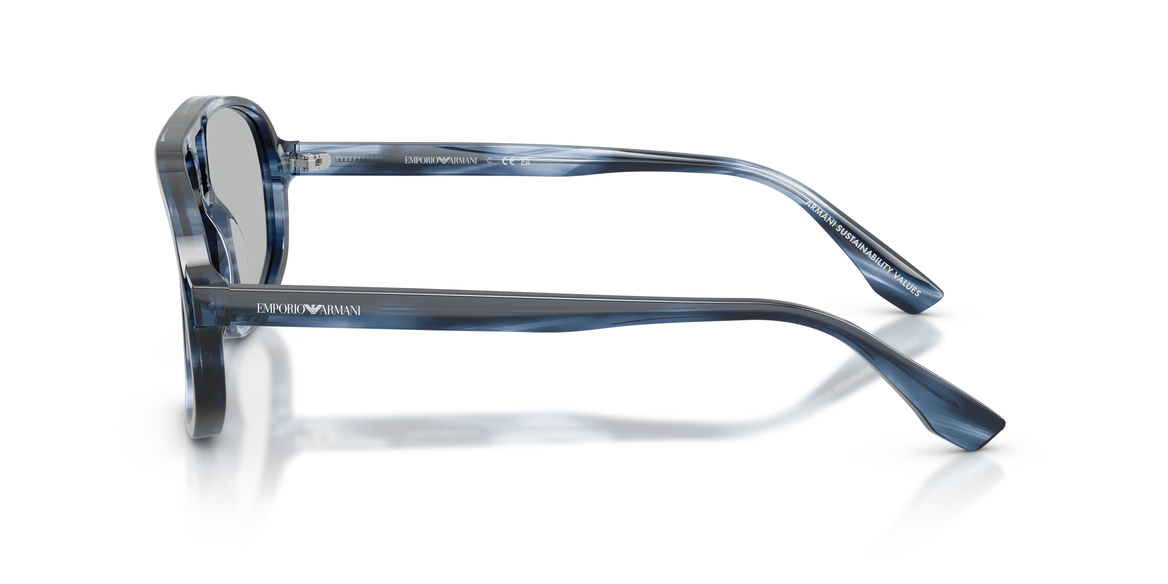 Emporio Armani EA4263U 632787 Occhiali da sole Acetato Blu Grigio Pilot Normale - immagine 4