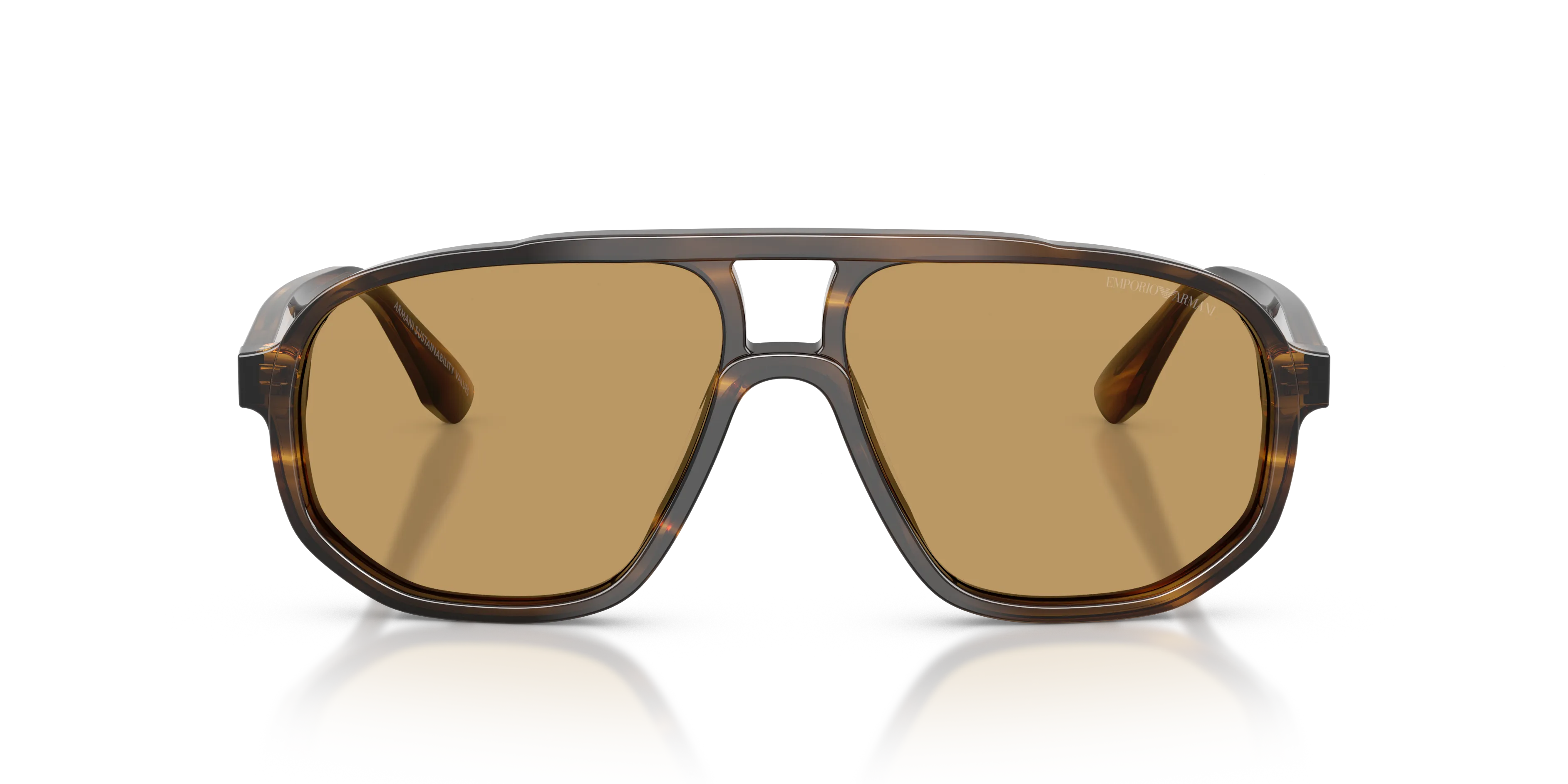 Emporio Armani EA4263U 632673 Occhiali da sole Acetato Verde Marrone Pilot Normale - immagine 3