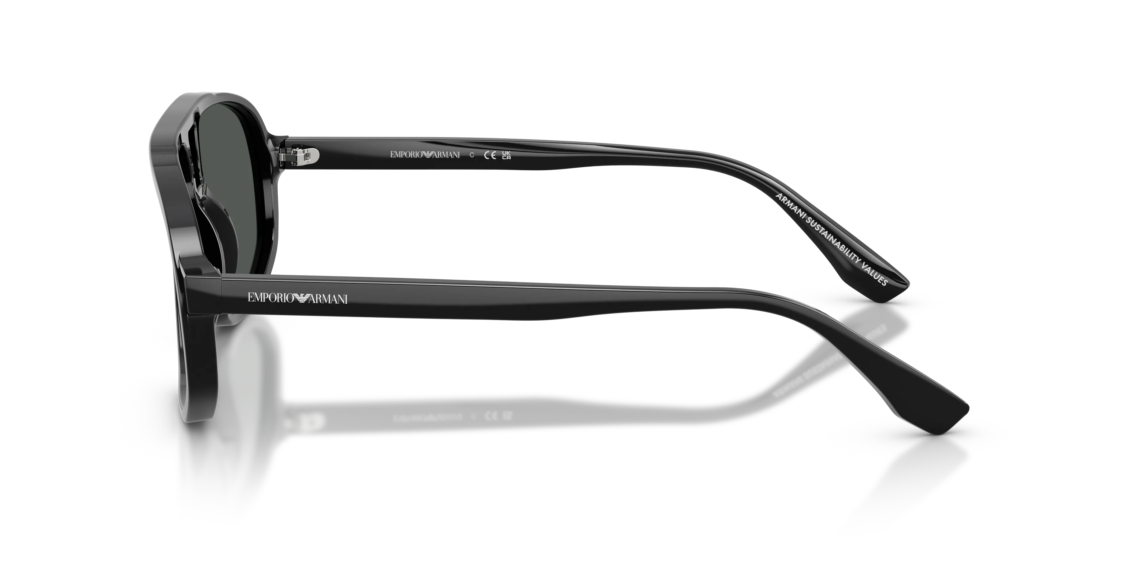Emporio Armani EA4263U 501787 Occhiali da sole Acetato Nero Grigio Pilot Normale - immagine 4