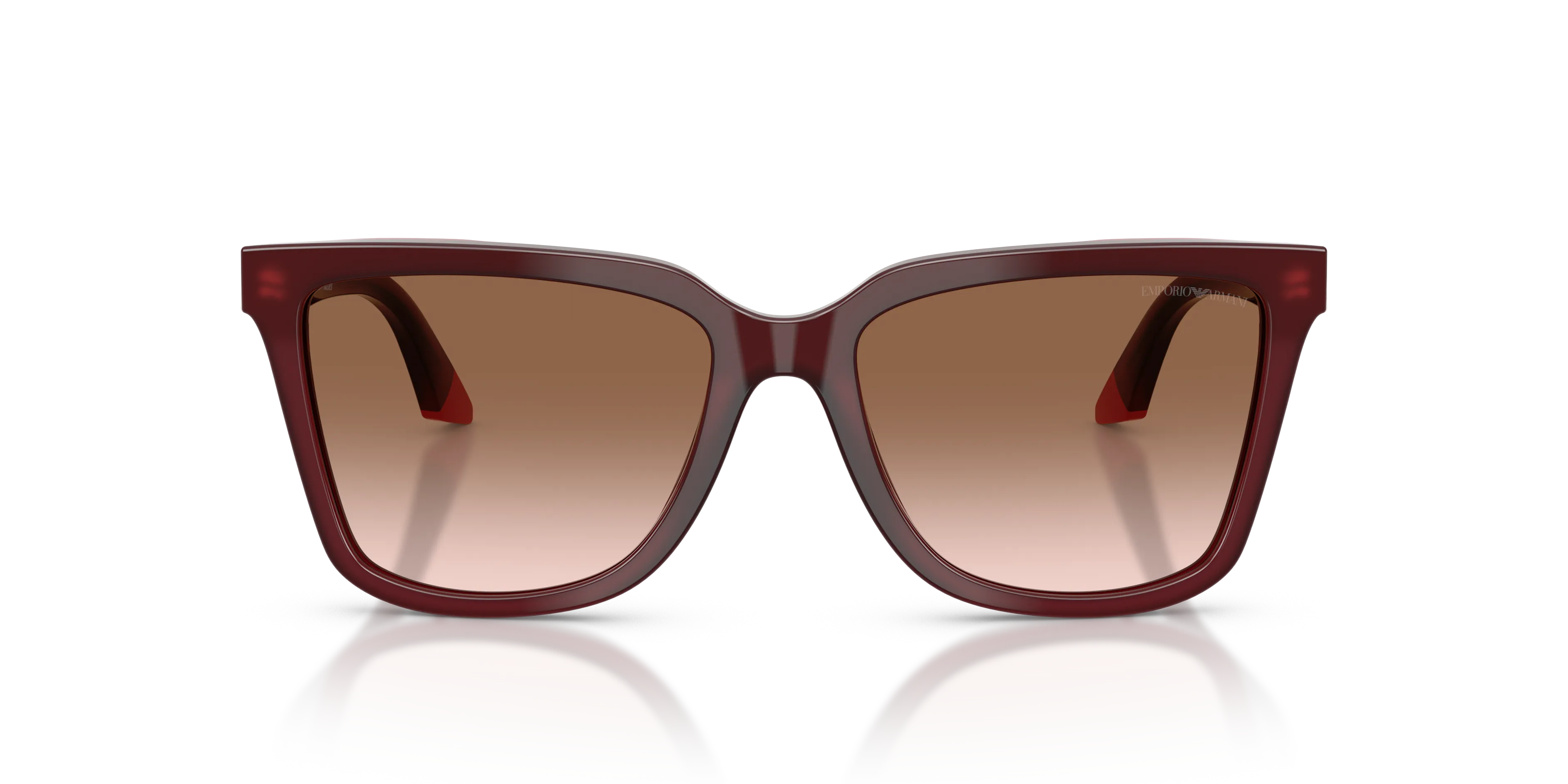 Emporio Armani EA4261 632013 Occhiali da sole Acetato Rosso Marrone Geometrica Normale Sfumato - immagine 3