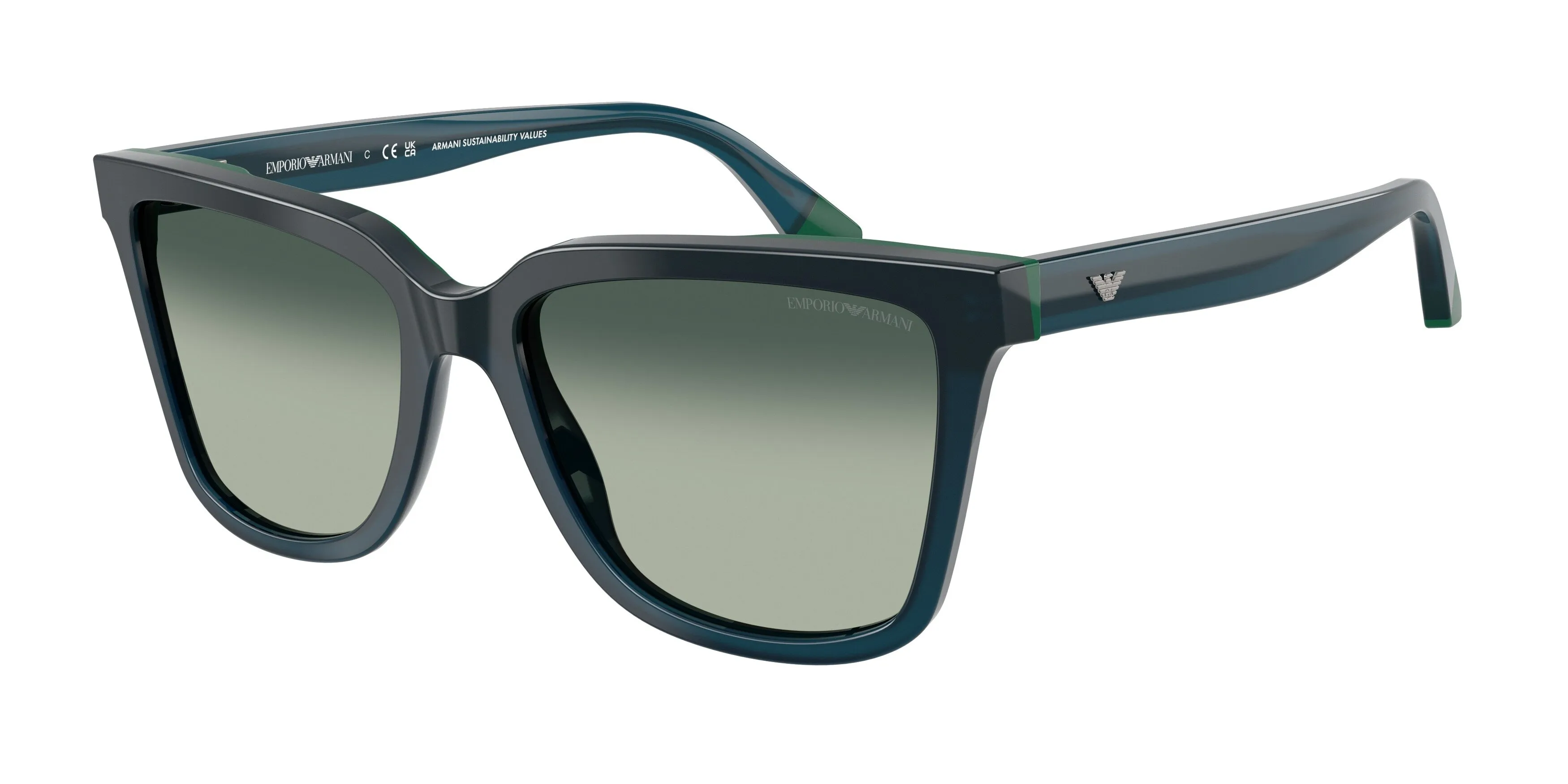 Emporio Armani EA4261 631919 Occhiali da sole Acetato Blu Blu Geometrica Normale Sfumato - immagine 1
