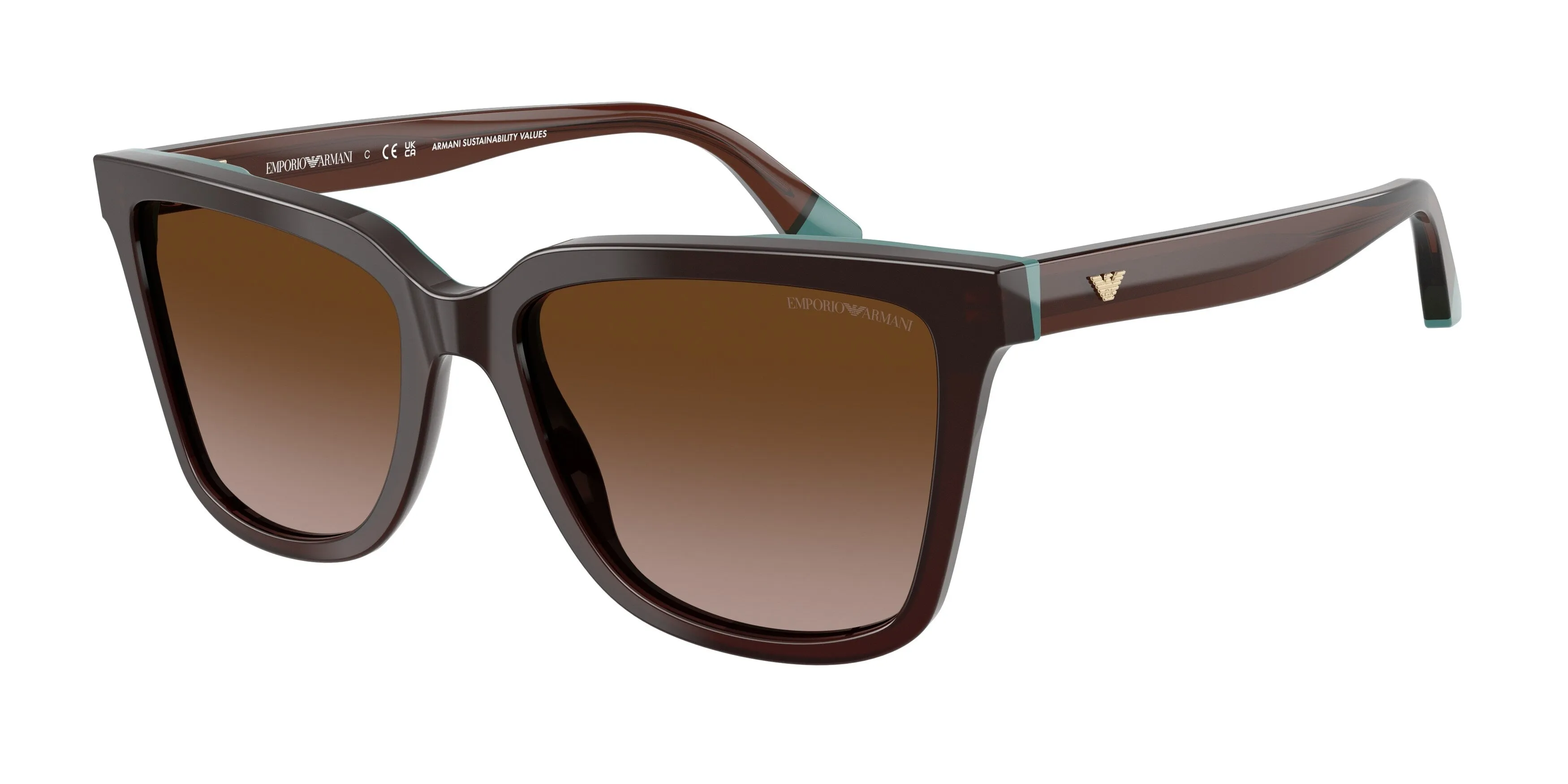 Emporio Armani EA4261 631813 Occhiali da sole Acetato Marrone Marrone Geometrica Normale Sfumato - immagine 1