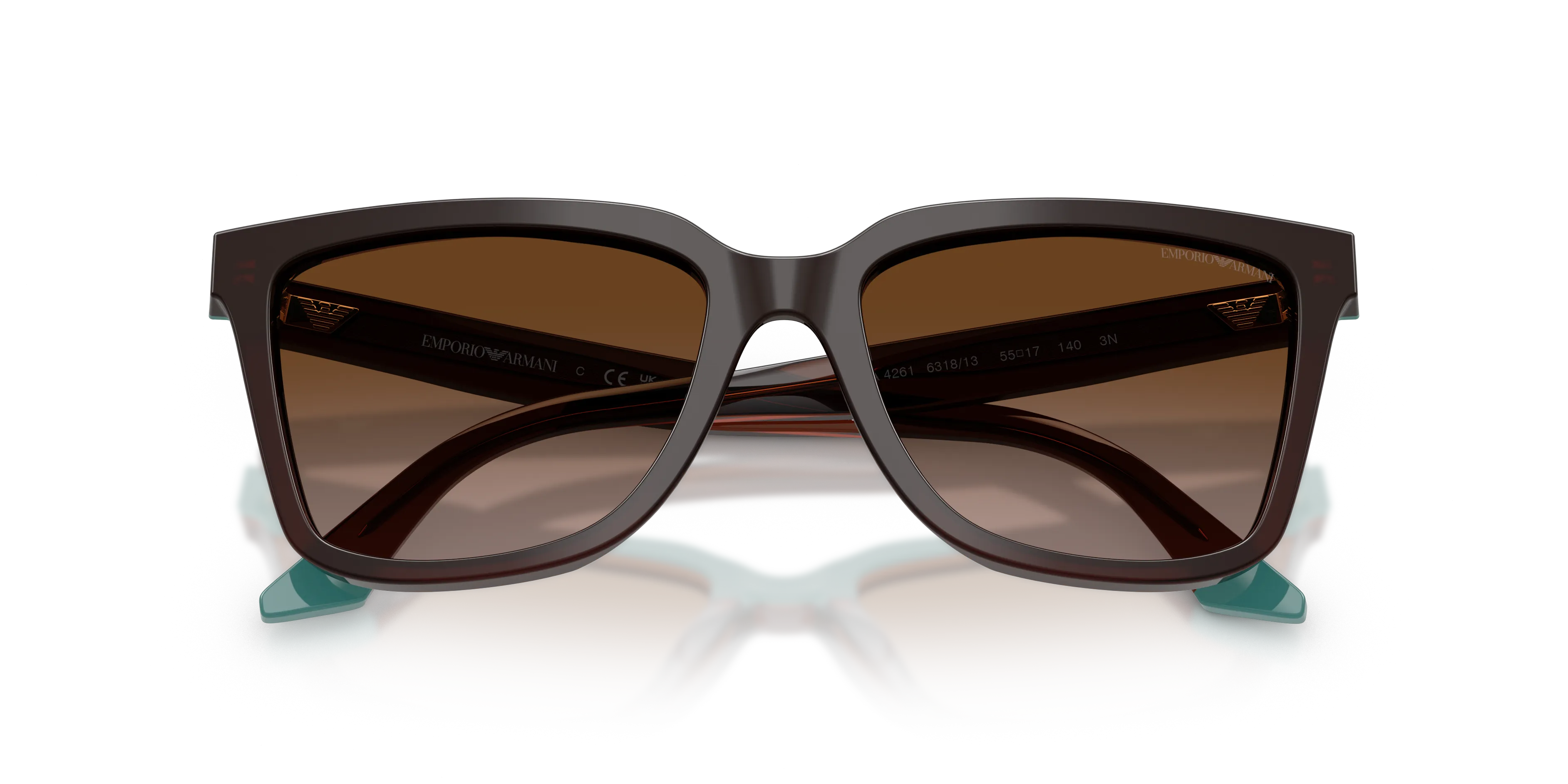 Emporio Armani EA4261 631813 Occhiali da sole Acetato Marrone Marrone Geometrica Normale Sfumato - immagine 2
