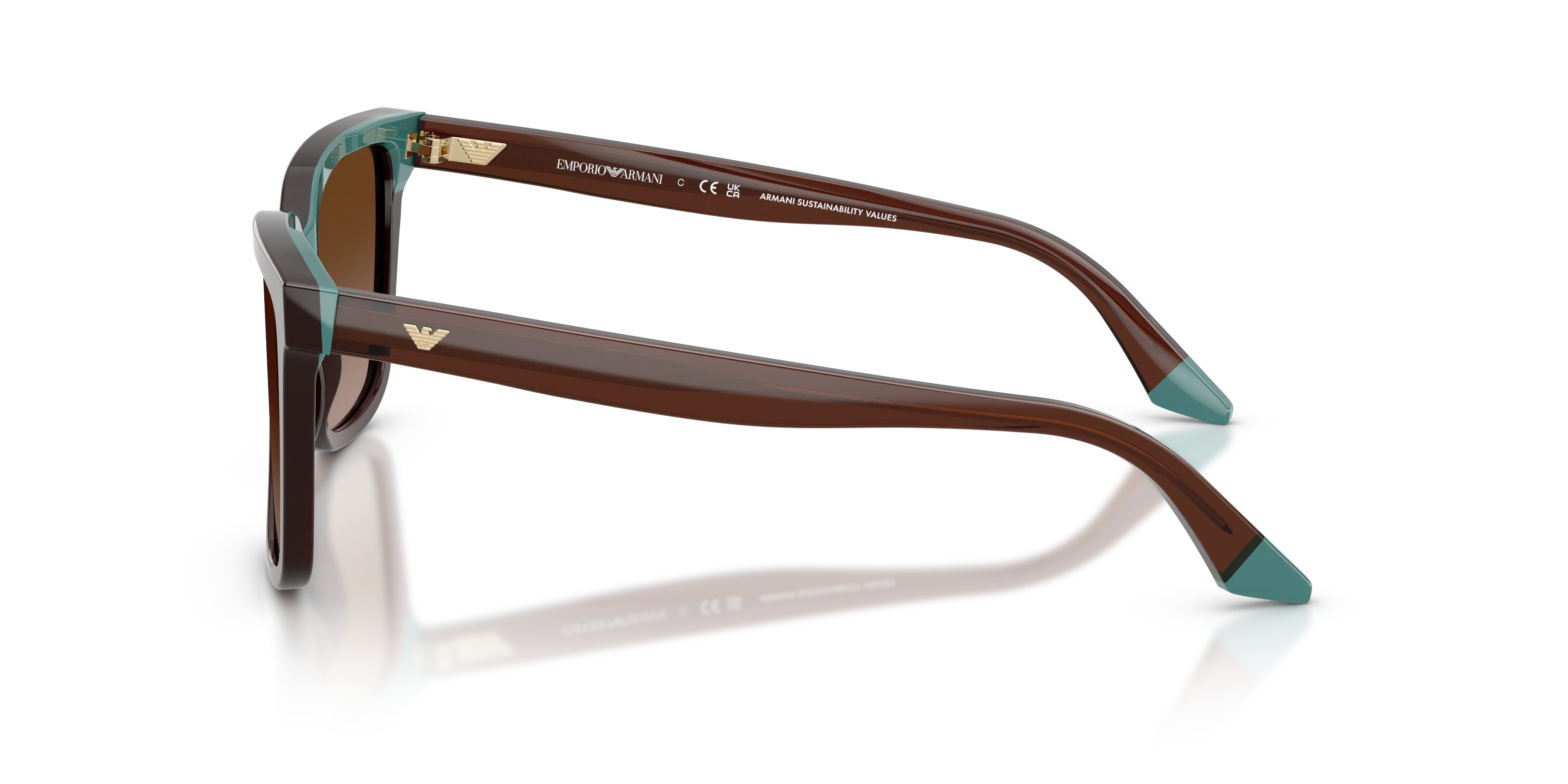 Emporio Armani EA4261 631813 Occhiali da sole Acetato Marrone Marrone Geometrica Normale Sfumato - immagine 4