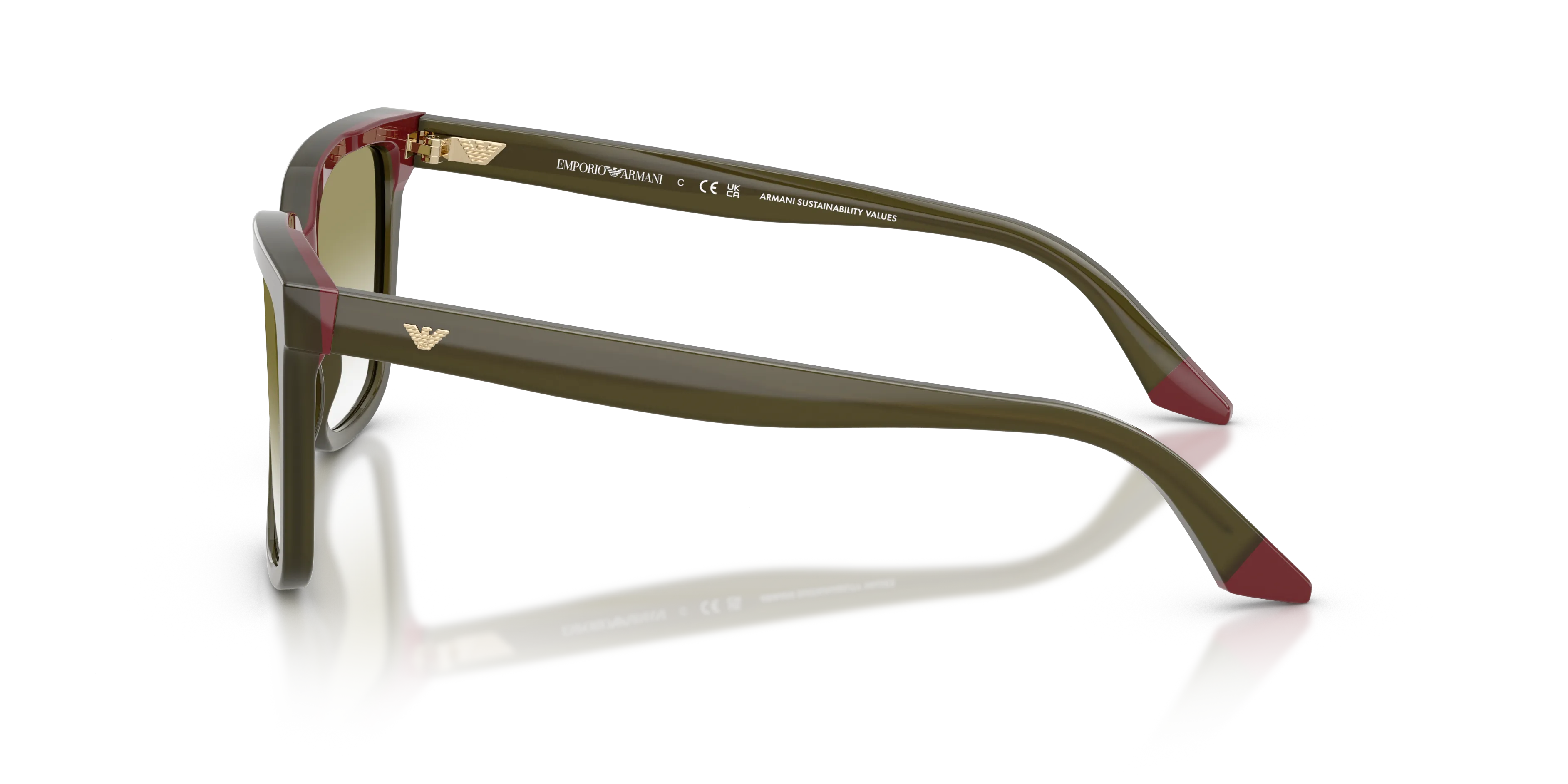 Emporio Armani EA4261 6316W0 Occhiali da sole Acetato Verde Verde Geometrica Normale Sfumato - immagine 4
