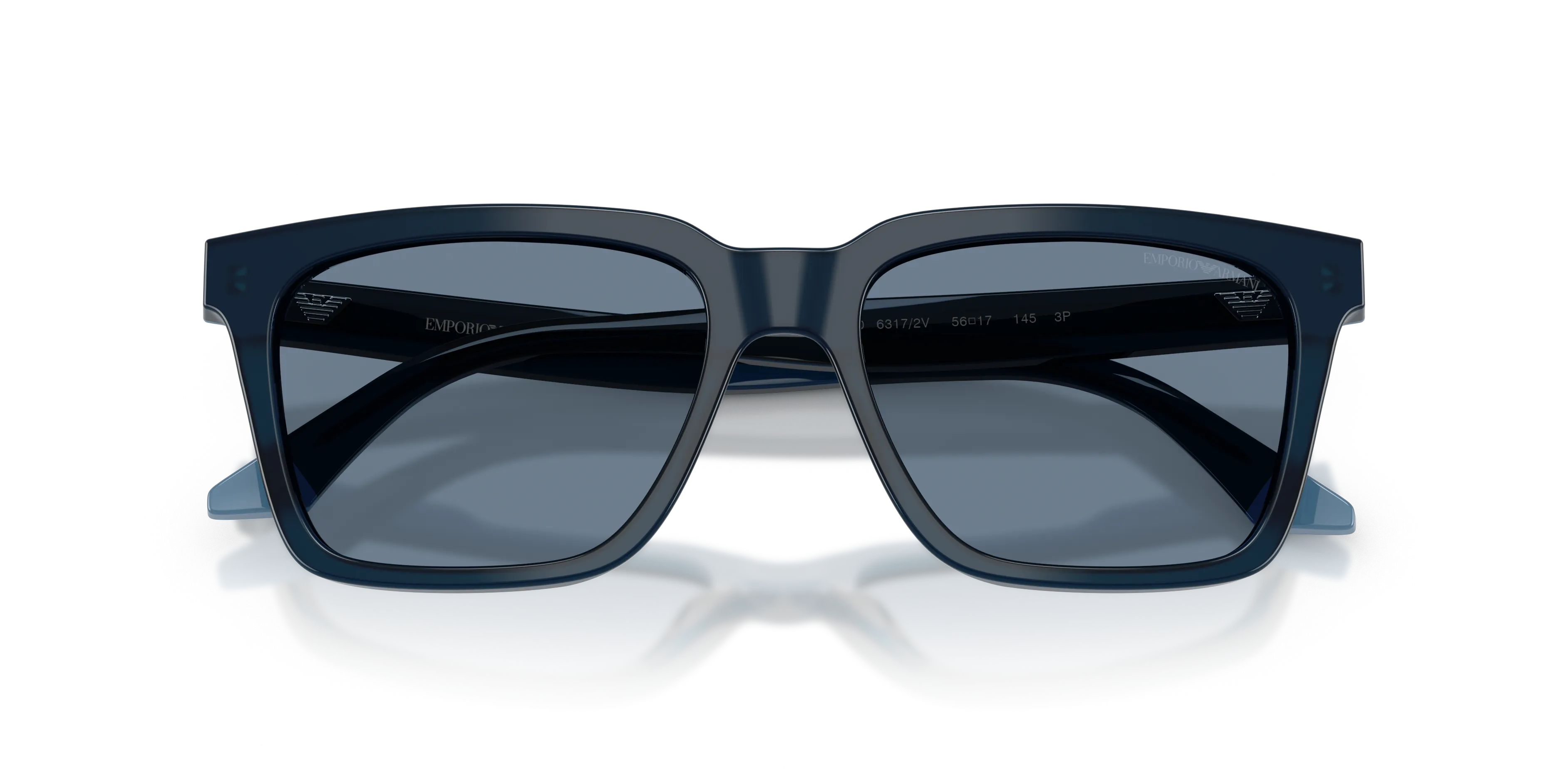 Emporio Armani EA4260 63172V Occhiali da sole Acetato Blu Blu Squadrata Polarizzata - immagine 2