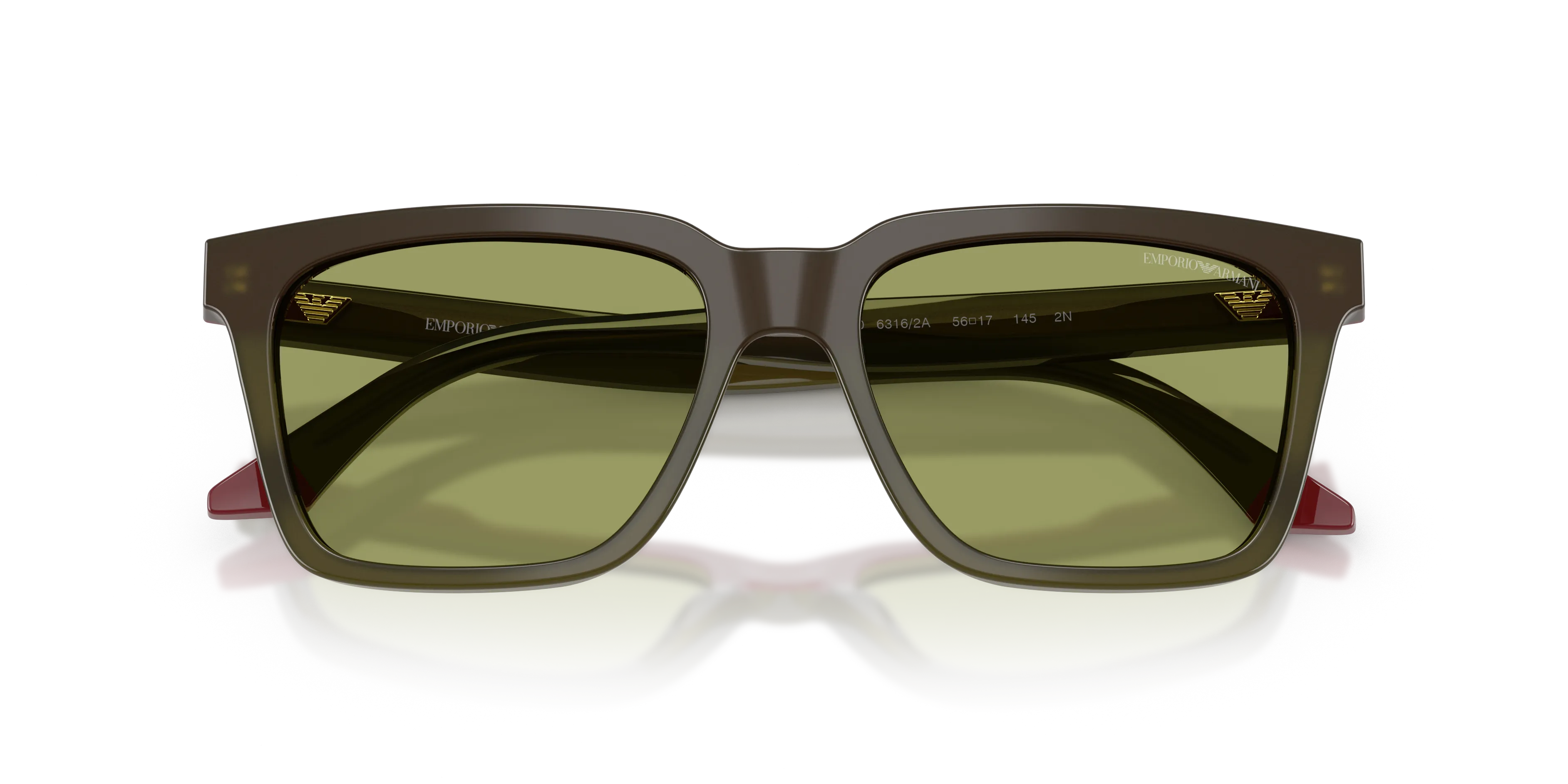 Emporio Armani EA4260 63162A Occhiali da sole Acetato Verde Verde Squadrata Normale - immagine 2