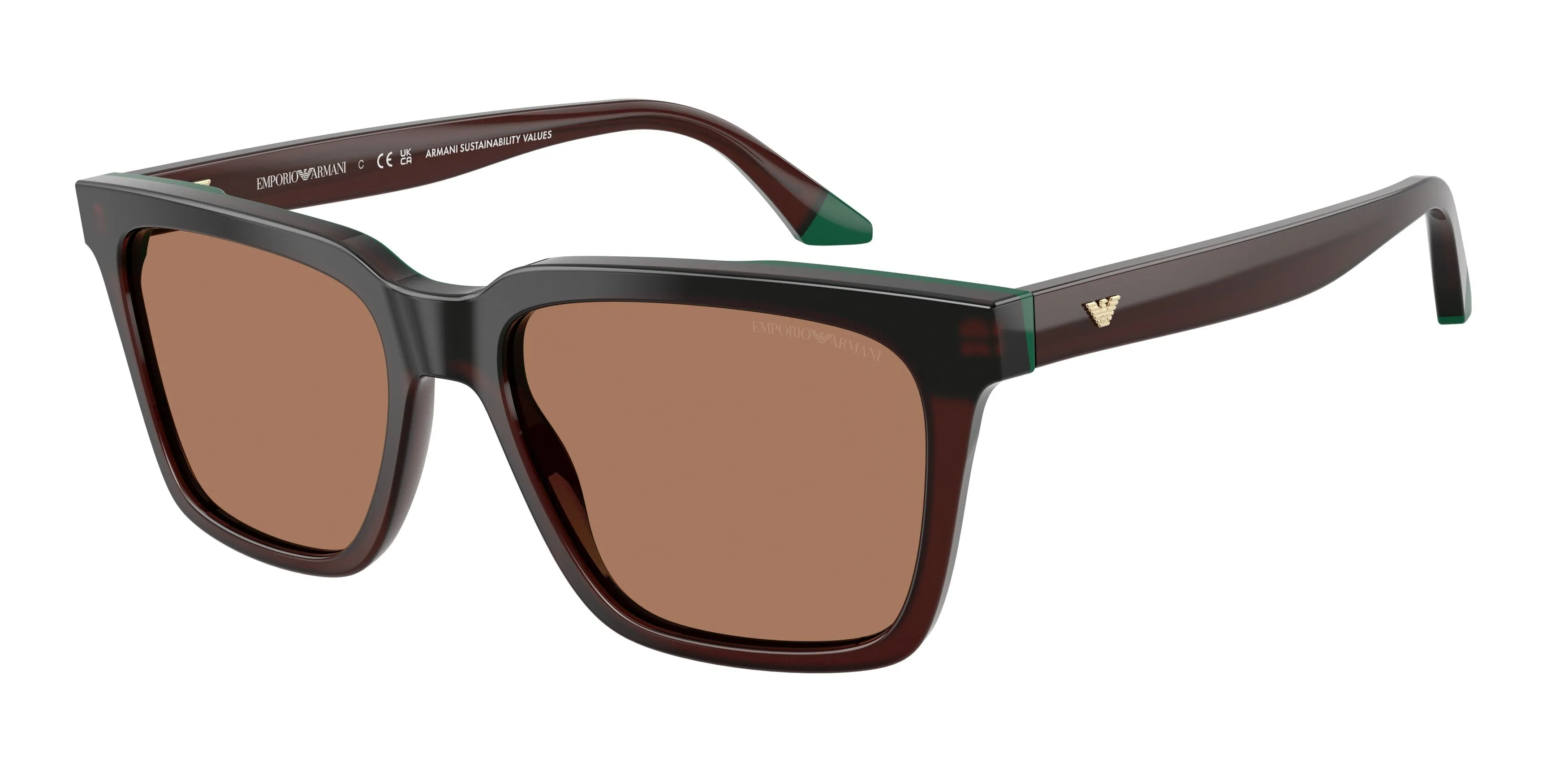 Emporio Armani EA4260 631573 Occhiali da sole Acetato Marrone Marrone Squadrata Normale - immagine 1