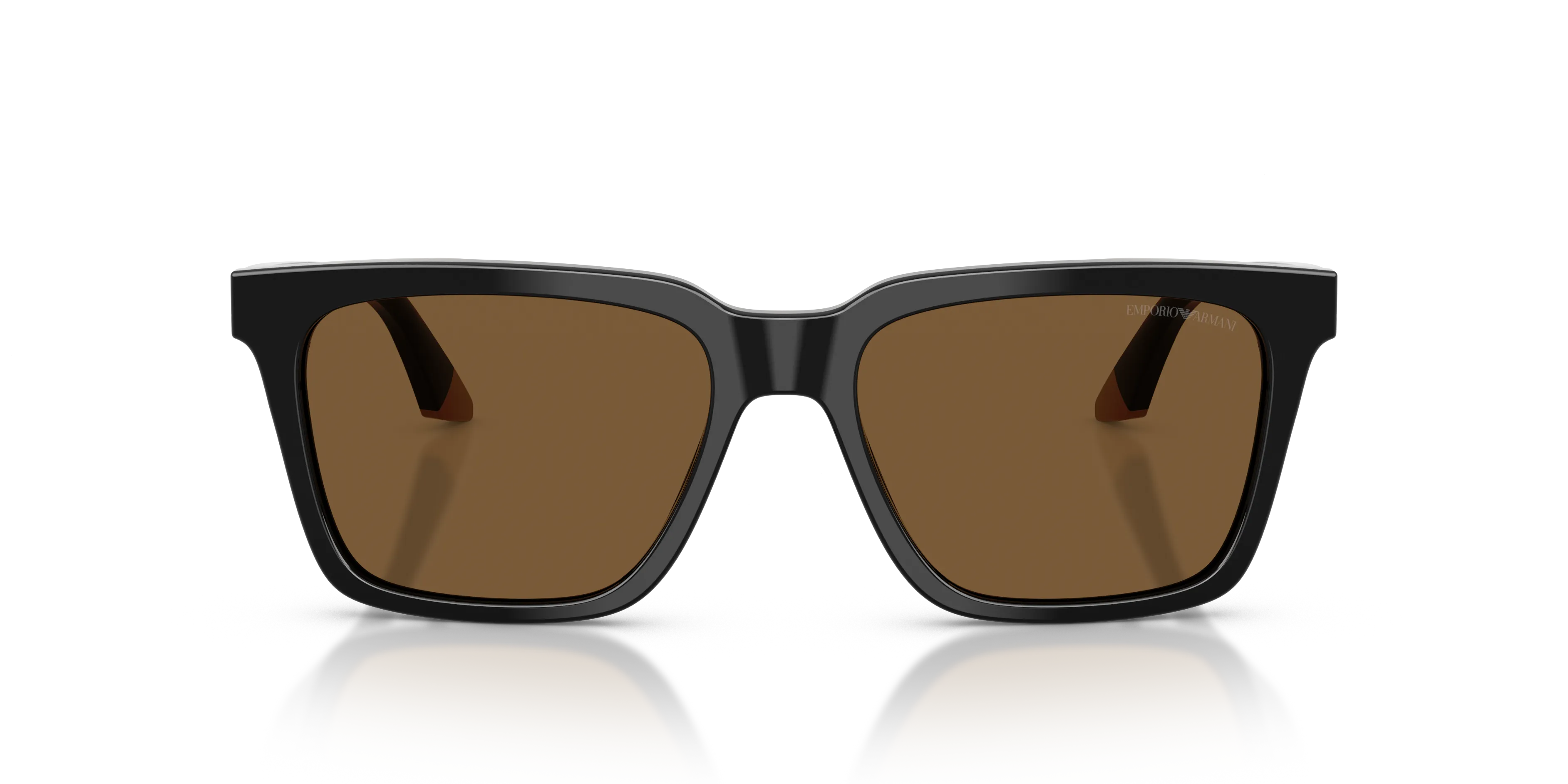Emporio Armani EA4260 631373 Occhiali da sole Acetato Nero Marrone Squadrata Normale - immagine 3