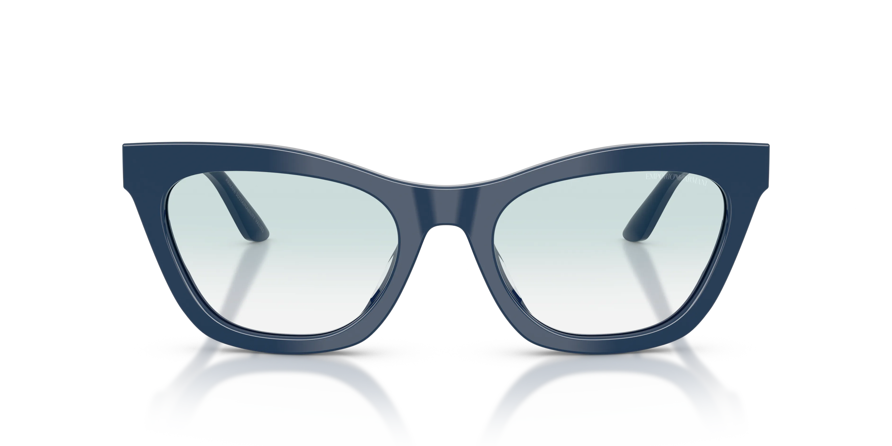 Emporio Armani EA4259U 63253F Occhiali da sole Acetato Blu Blu Cat Eye Normale Sfumato - immagine 3