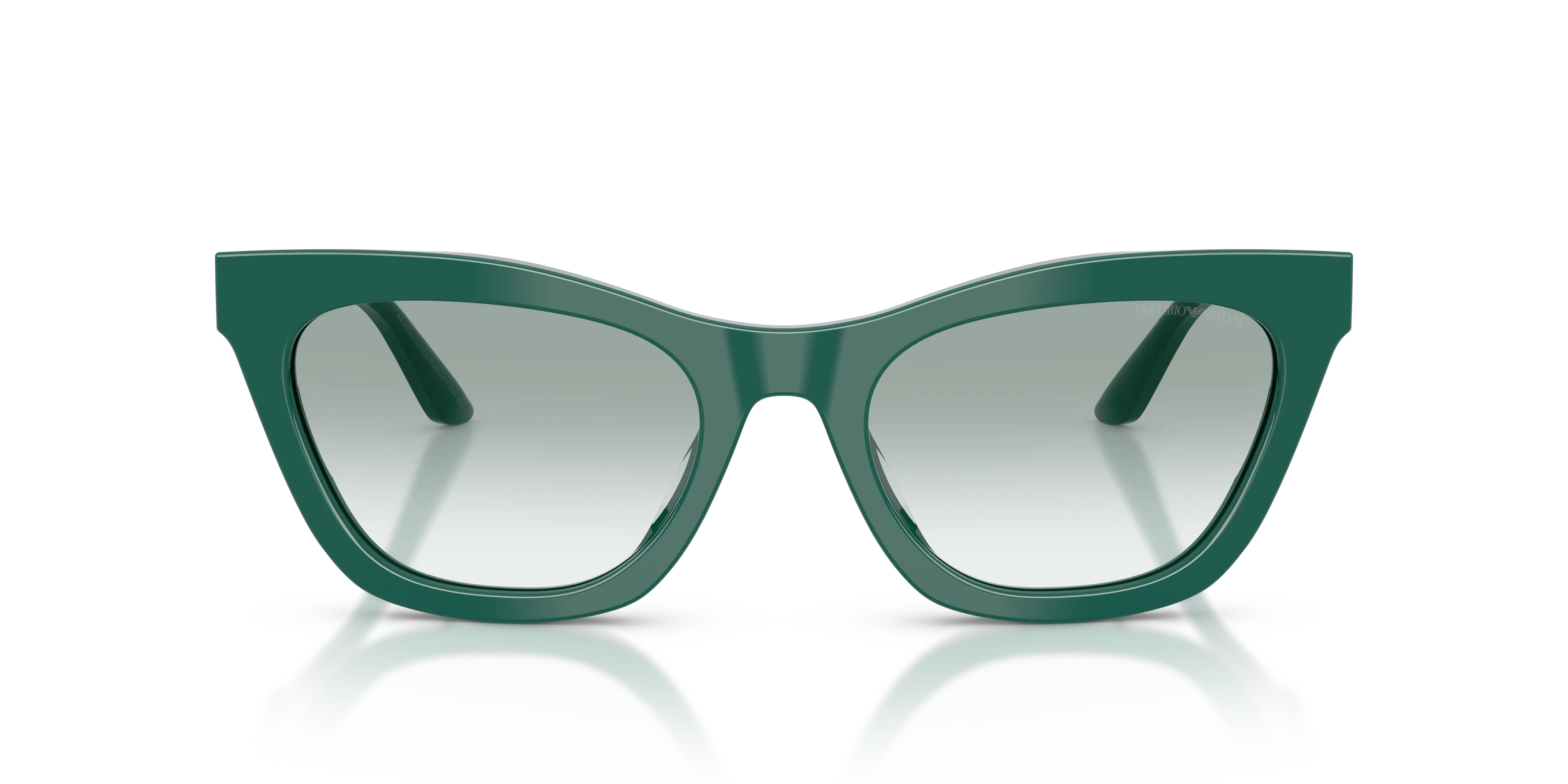Emporio Armani EA4259U 63248E Occhiali da sole Acetato Verde Verde Cat Eye Normale Sfumato - immagine 3