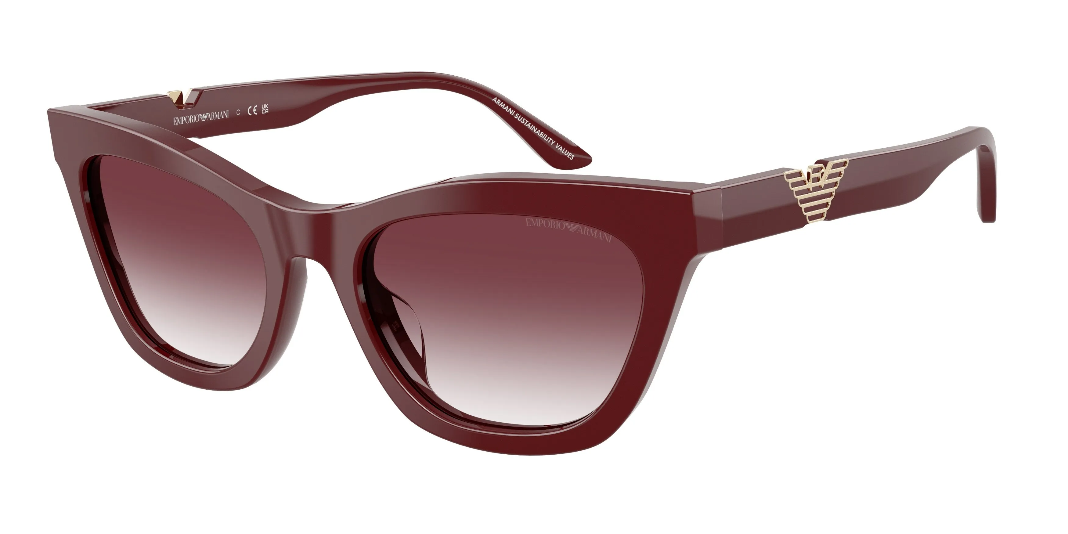 Emporio Armani EA4259U 63238H Occhiali da sole Acetato Rosso Viola Cat Eye Normale Sfumato - immagine 1