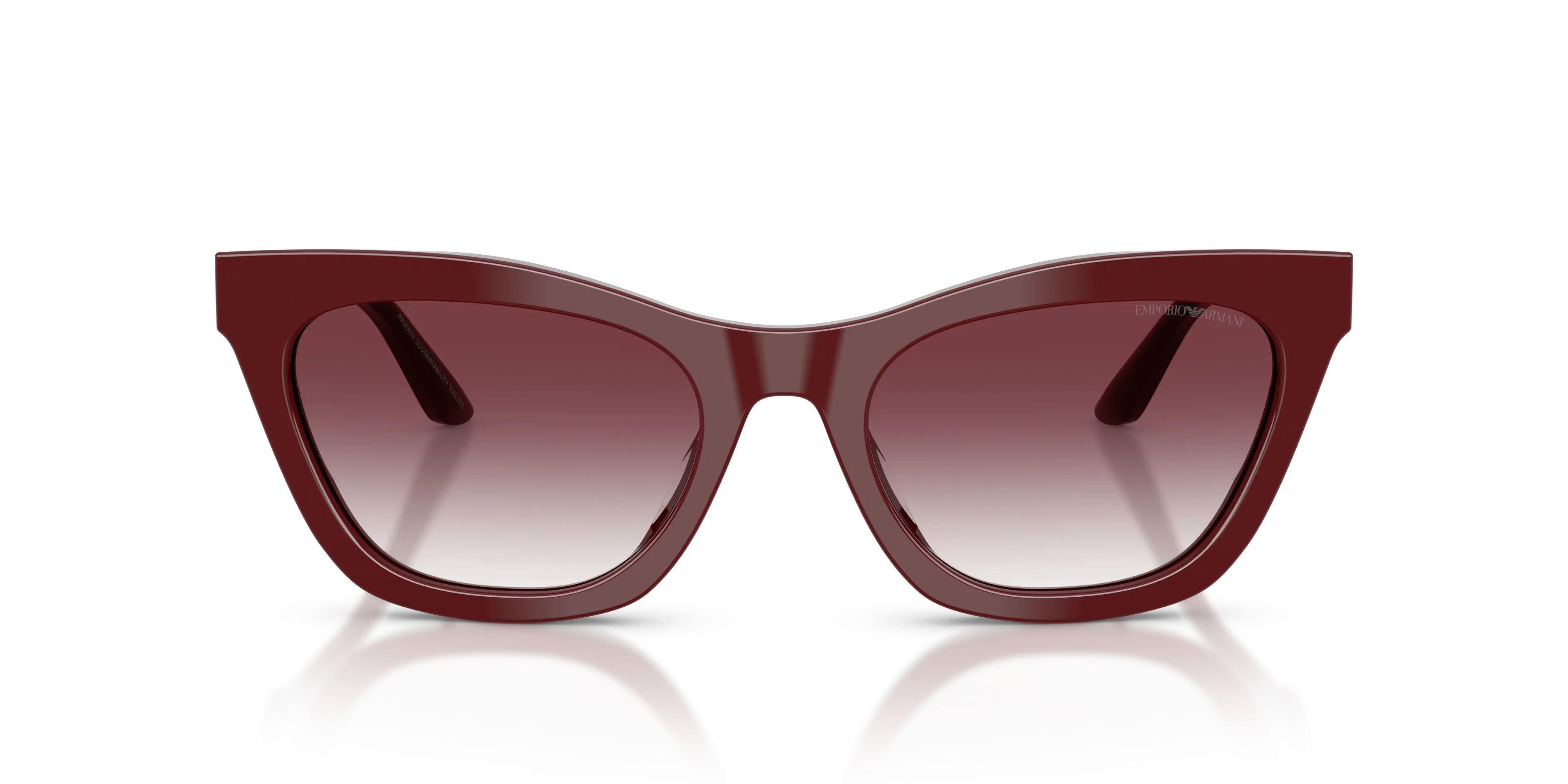 Emporio Armani EA4259U 63238H Occhiali da sole Acetato Rosso Viola Cat Eye Normale Sfumato - immagine 3