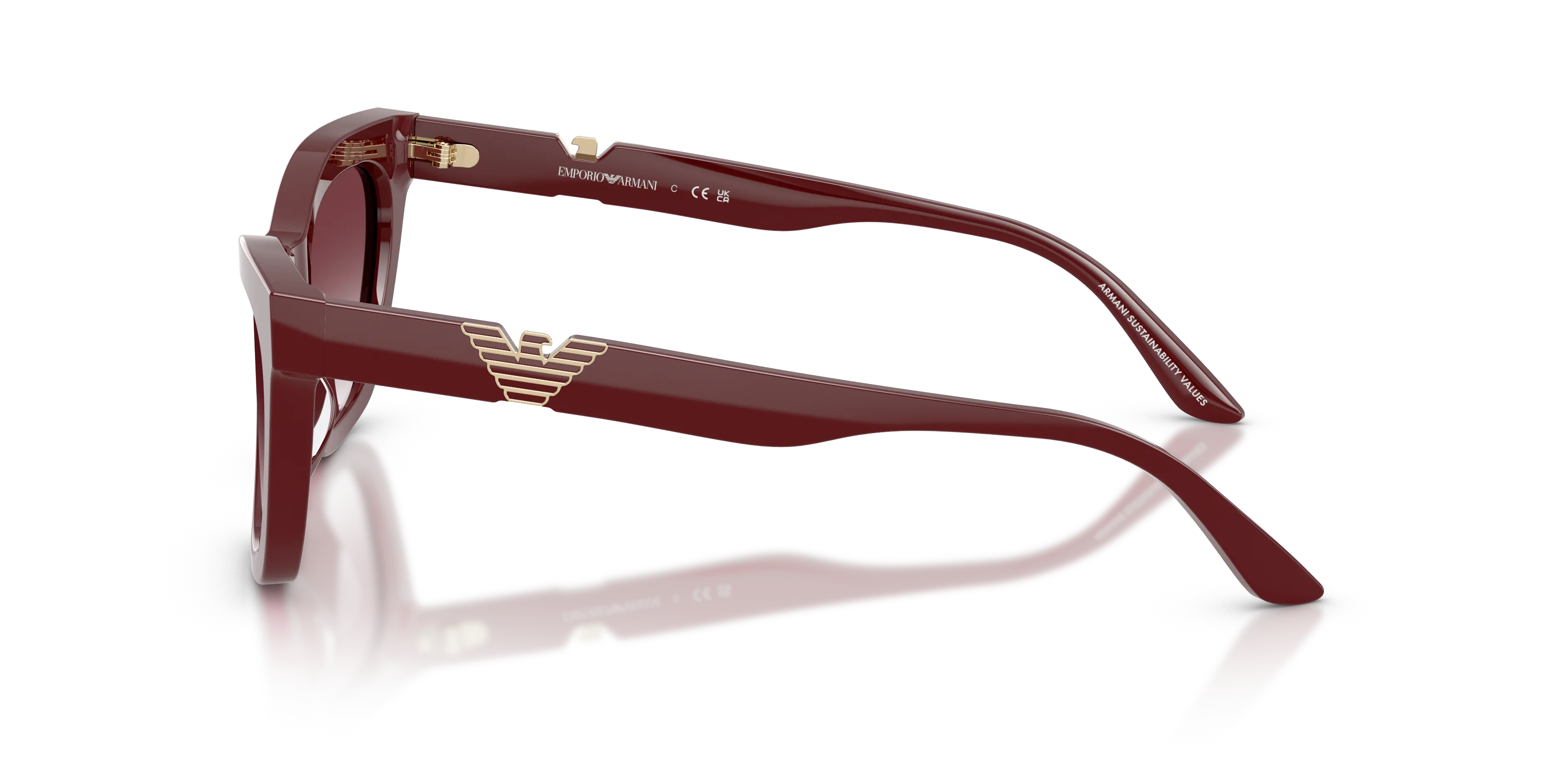 Emporio Armani EA4259U 63238H Occhiali da sole Acetato Rosso Viola Cat Eye Normale Sfumato - immagine 4