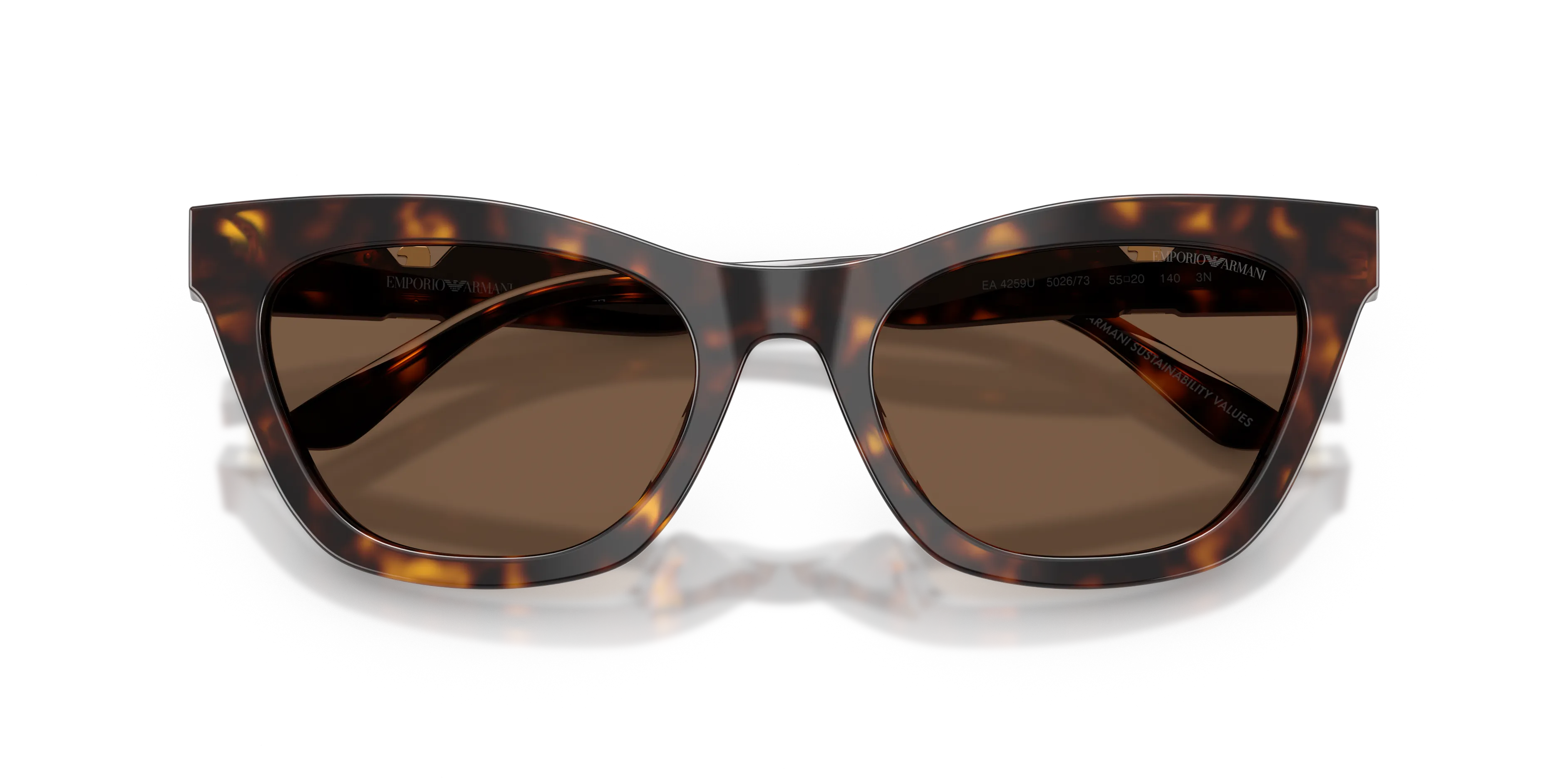 Emporio Armani EA4259U 502673 Occhiali da sole Acetato Tartaruga Marrone Cat Eye Normale - immagine 2