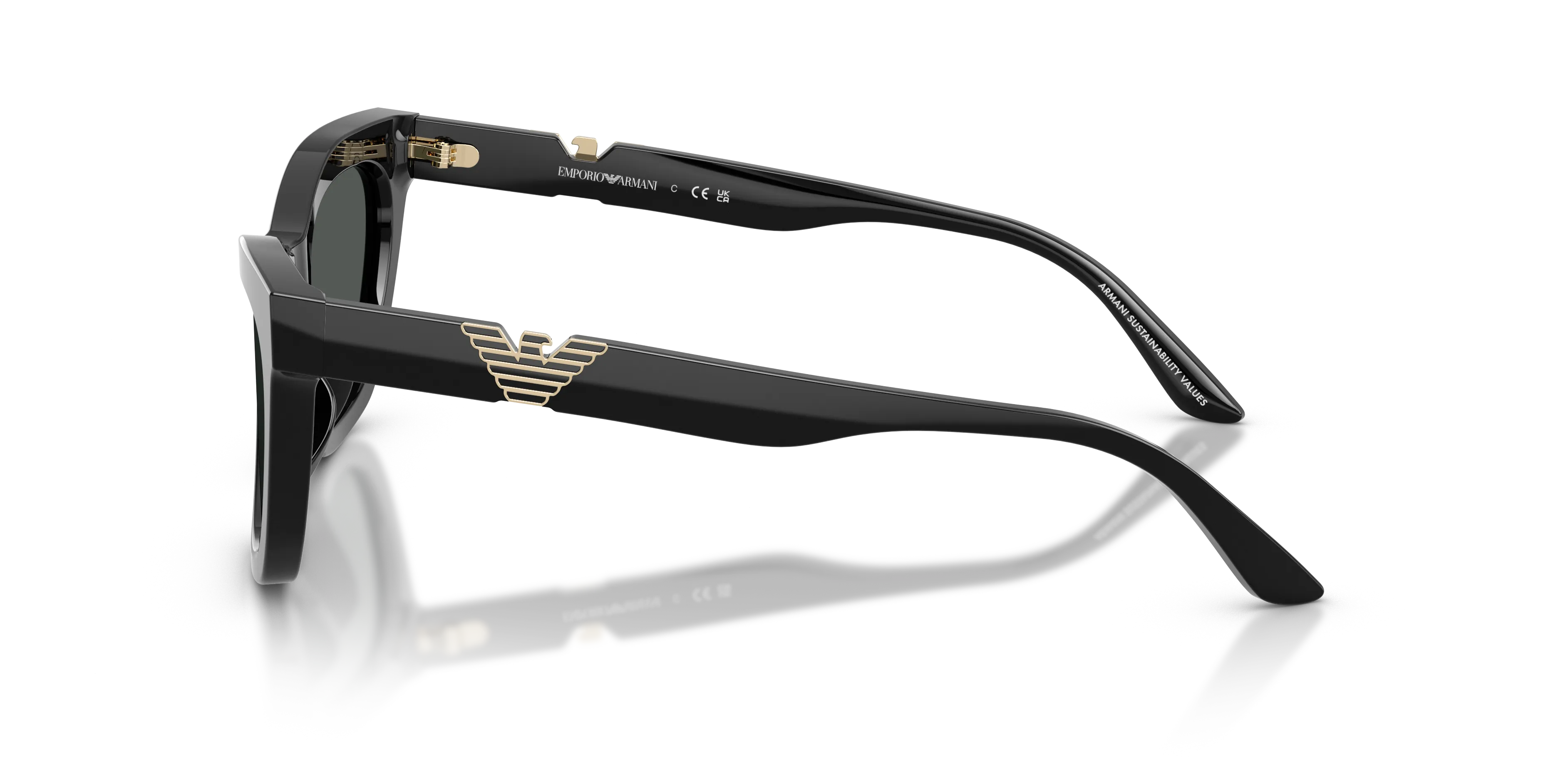 Emporio Armani EA4259U 501787 Occhiali da sole Acetato Nero Grigio Cat Eye Normale - immagine 4
