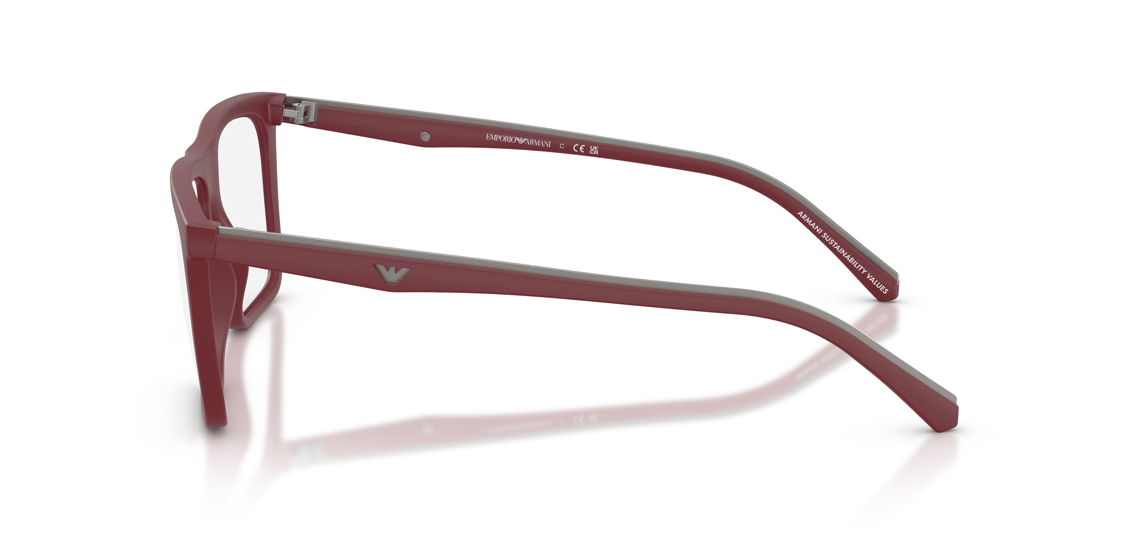 Emporio Armani EA4258 52611W Occhiali da sole Iniettato Rosso Trasparente Squadrata Normale - immagine 4