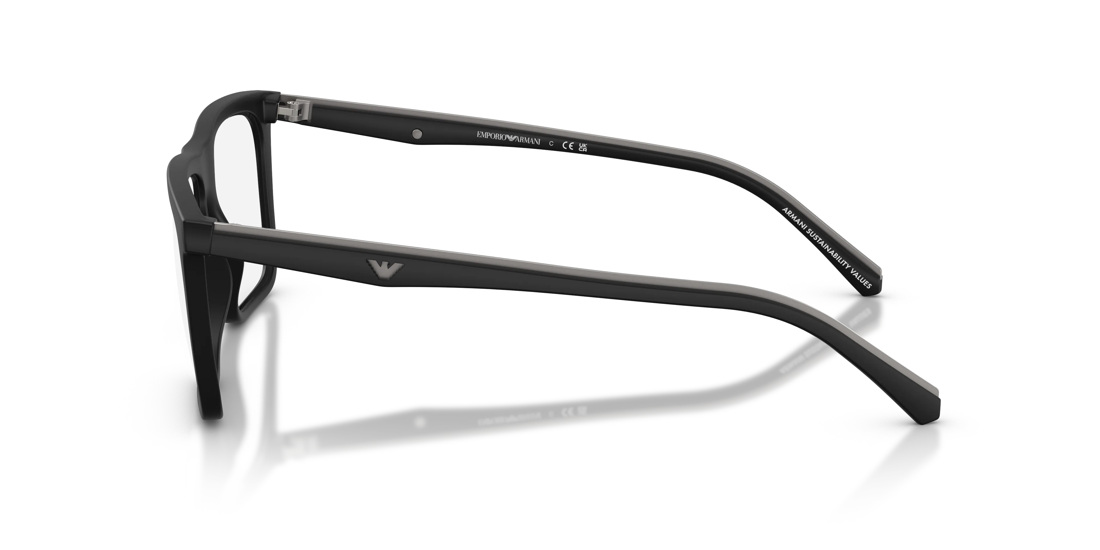 Emporio Armani EA4258 50011W Occhiali da sole Iniettato Nero Trasparente Squadrata Normale - immagine 4