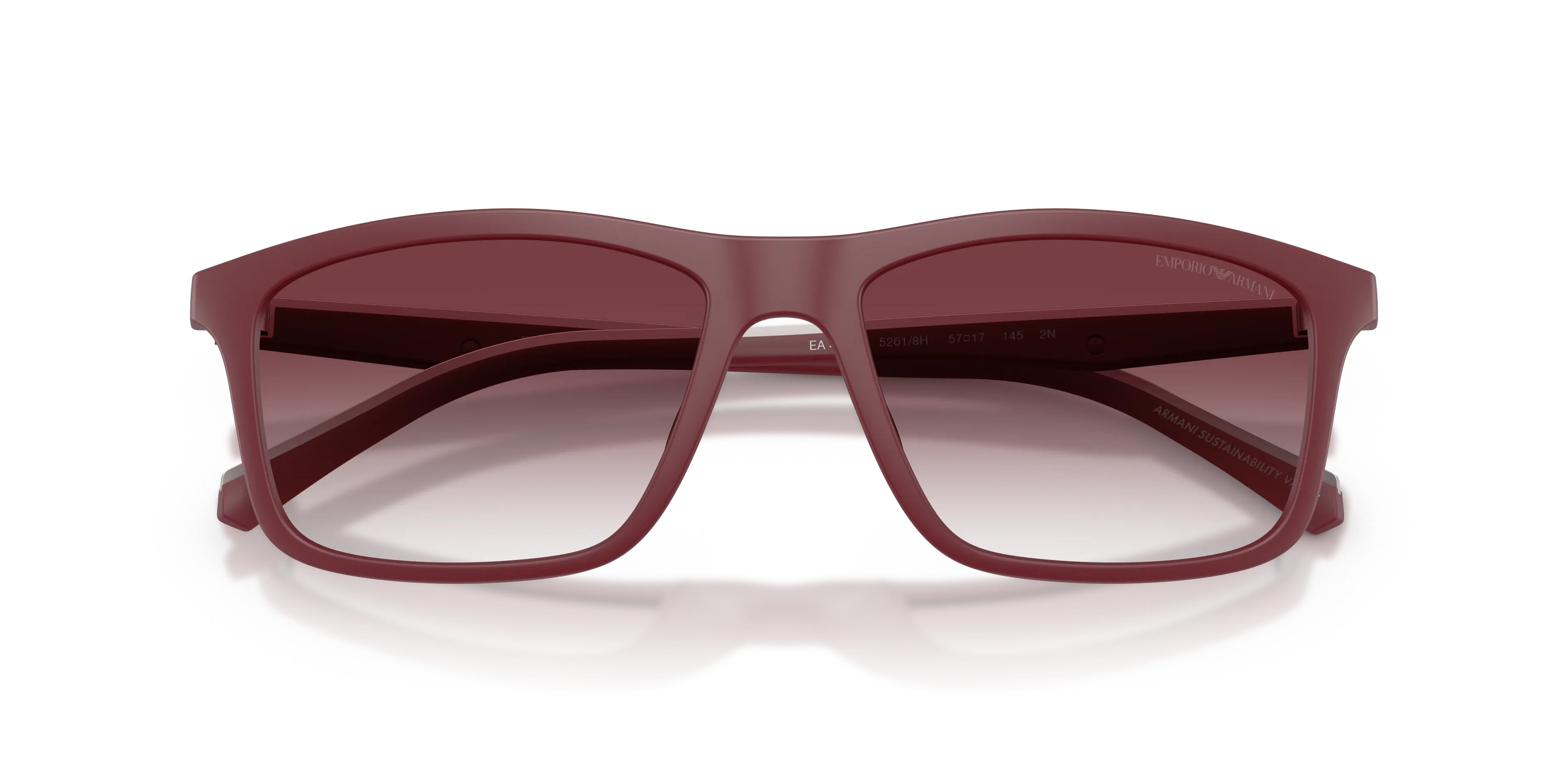 Emporio Armani EA4257U 52618H Occhiali da sole Iniettato Rosso Viola Pillow Normale Sfumato - immagine 2