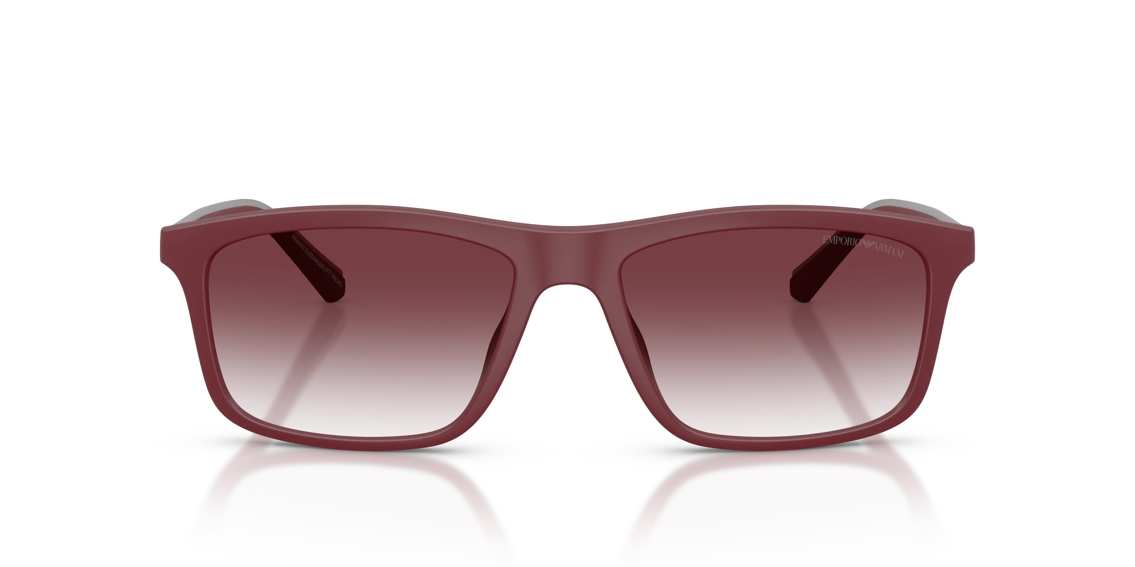 Emporio Armani EA4257U 52618H Occhiali da sole Iniettato Rosso Viola Pillow Normale Sfumato - immagine 3