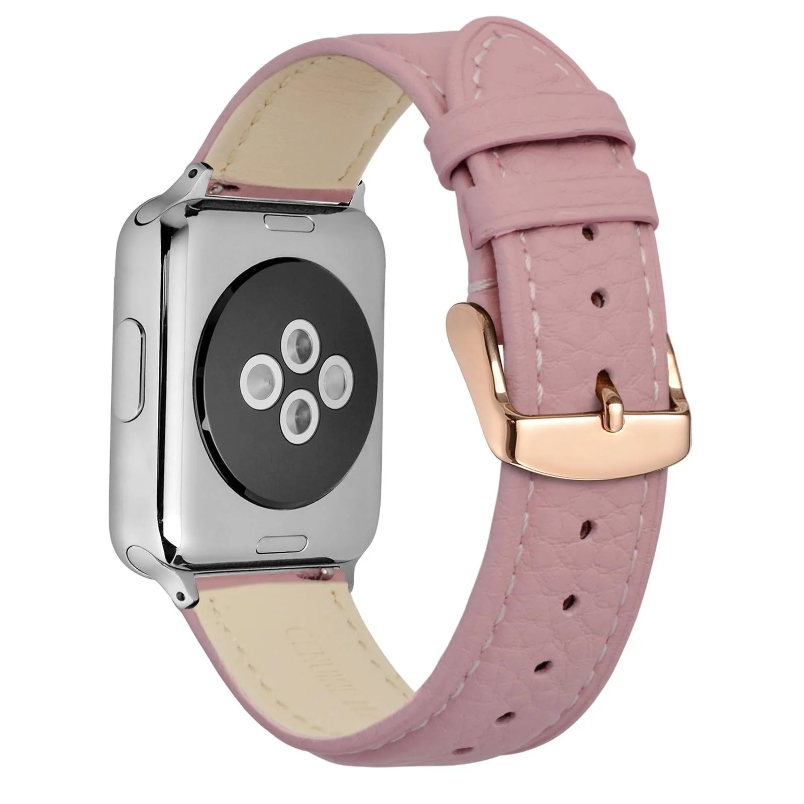 ANNEFIT Cinturino 16mm, Cinturini di Ricambio per Uomo e Donna con Fibbia Oro Rosa, Imbottito Testurizzato Pelle a Sgancio Rapido (Rosa) - immagine 8