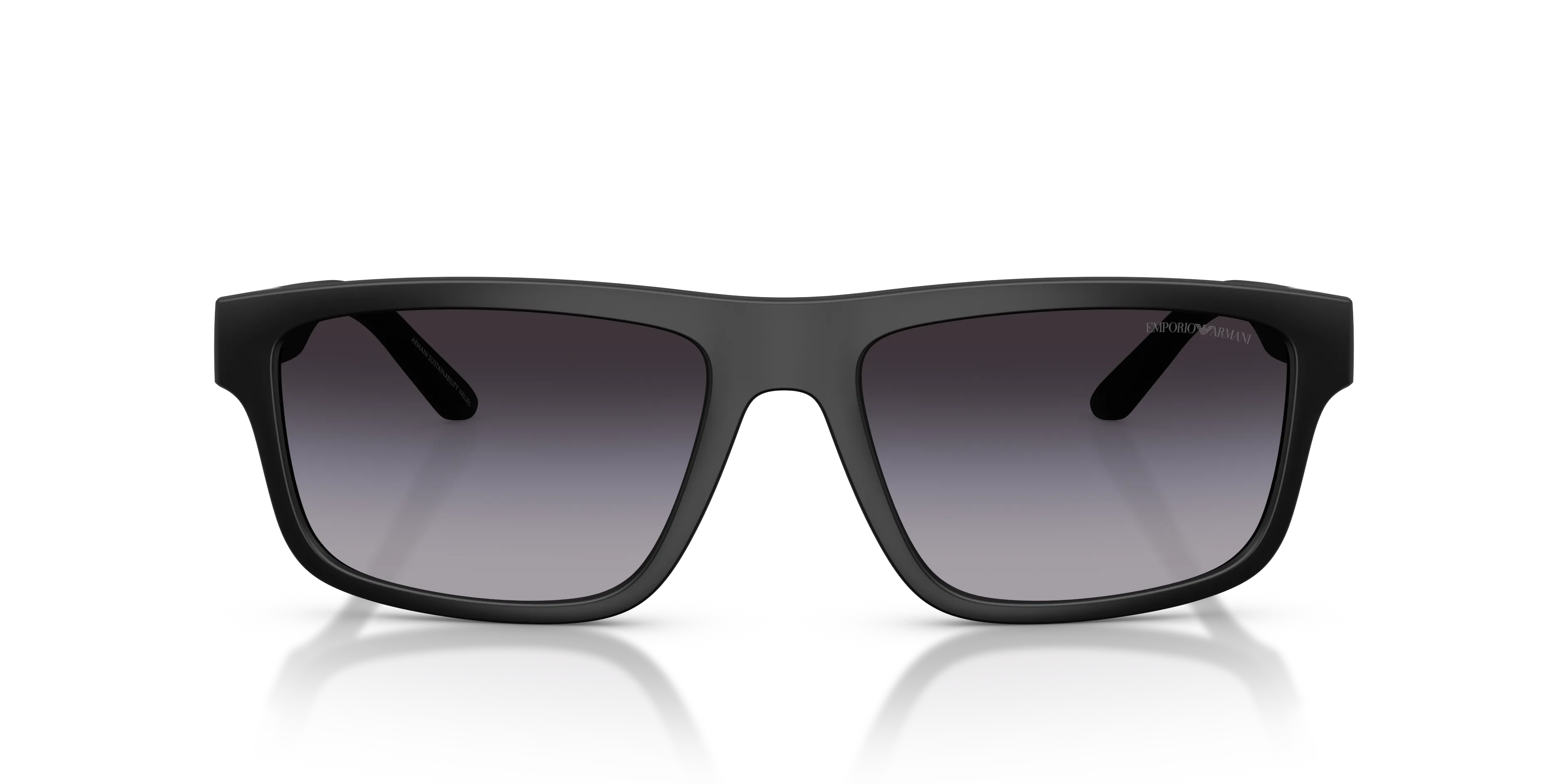Emporio Armani EA4244U 50018G Occhiali da sole Iniettato Nero Grigio Squadrata Normale Sfumato - immagine 3