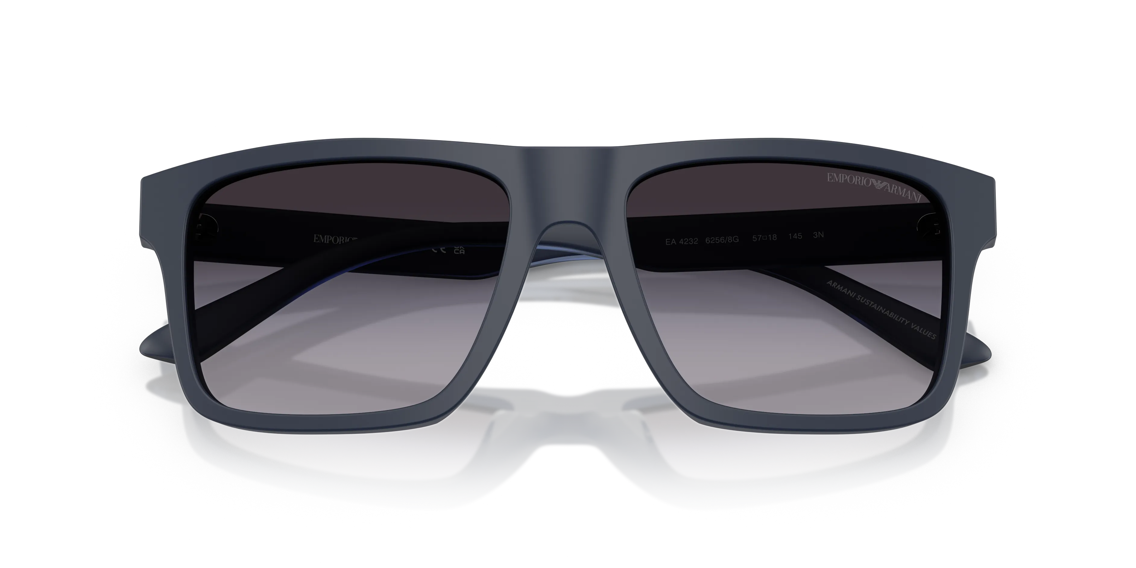 Emporio Armani EA4232 62568G Occhiali da sole Acetato Blu Grigio Squadrata Normale Sfumato - immagine 2
